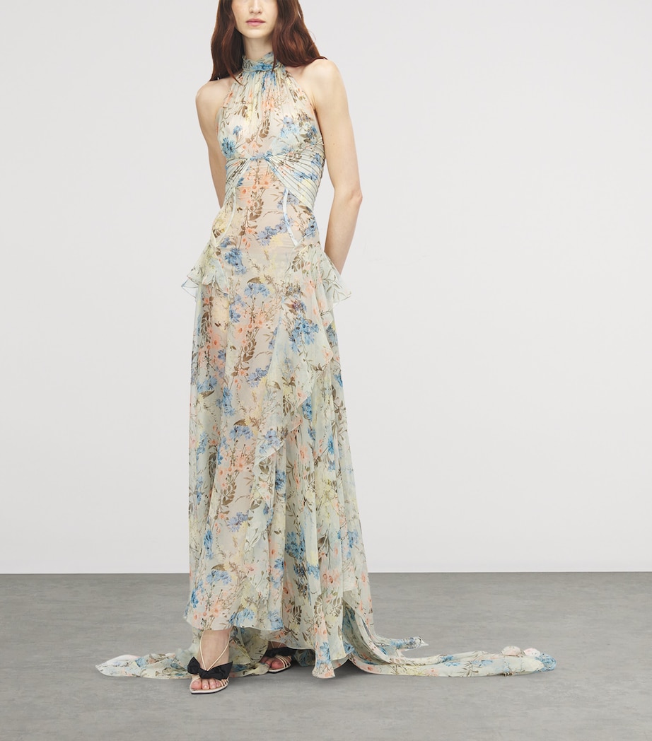McQueen Womens Silk Floral Maxi Dress Image 2