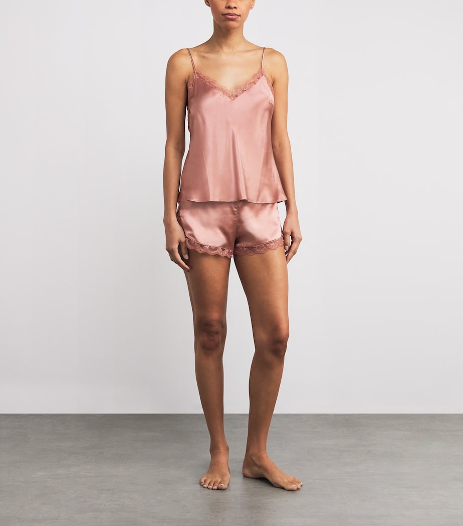 Silk-Blend Love Me Pyjama Shorts 469 SMOKEY PINK Image 2