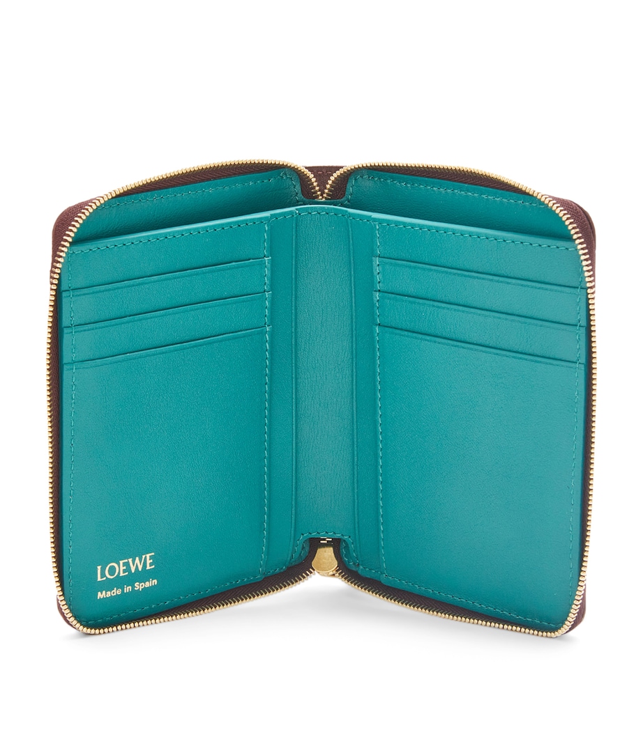 LOEWE Leather Knot Zip-Around Wallet Burgundy/emerald Image 3