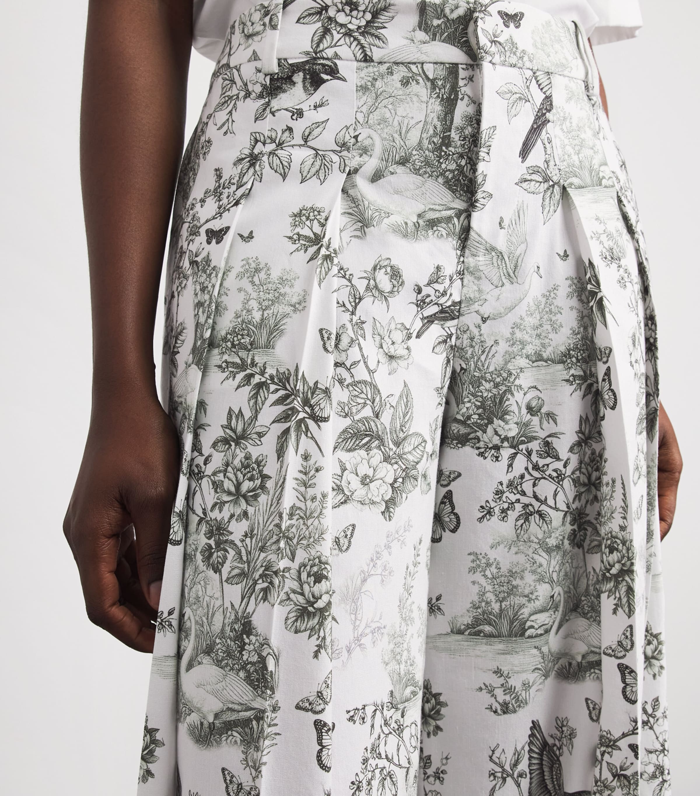 Alice+Olivia Womens Linen-Blend Printed Blaire Trousers Daybreak Image 3