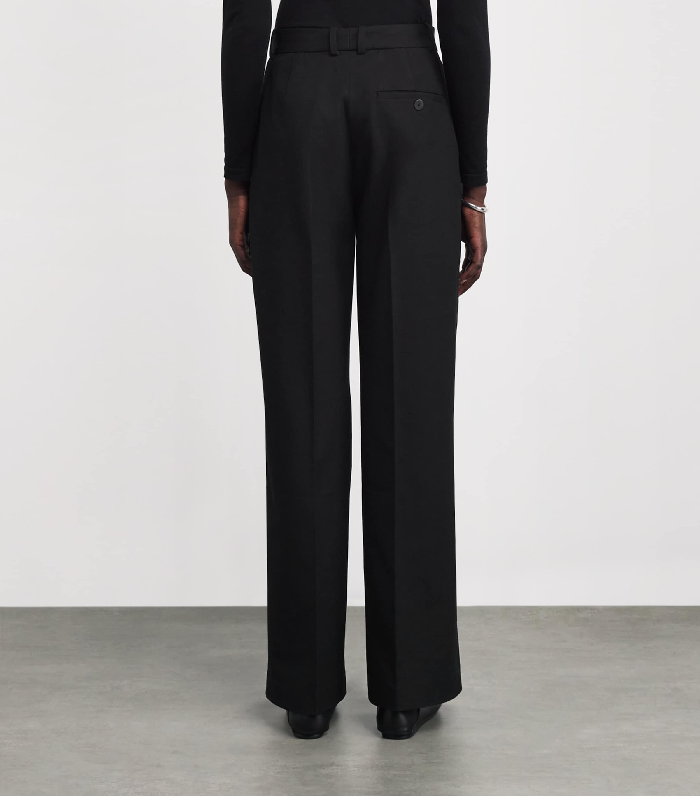 Joseph Womens Stretch-Gabardine Yukio Trousers Black Image 3