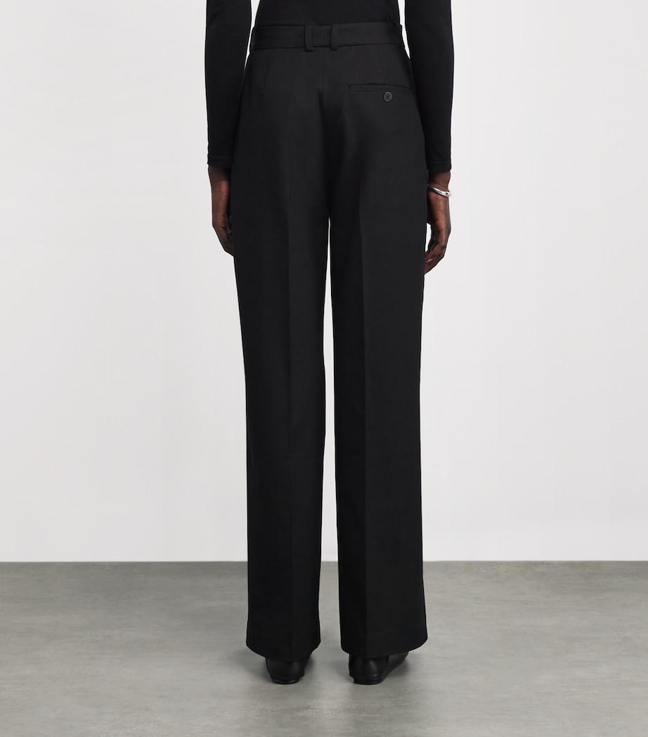 Joseph Womens Stretch-Gabardine Yukio Trousers Black Image 3