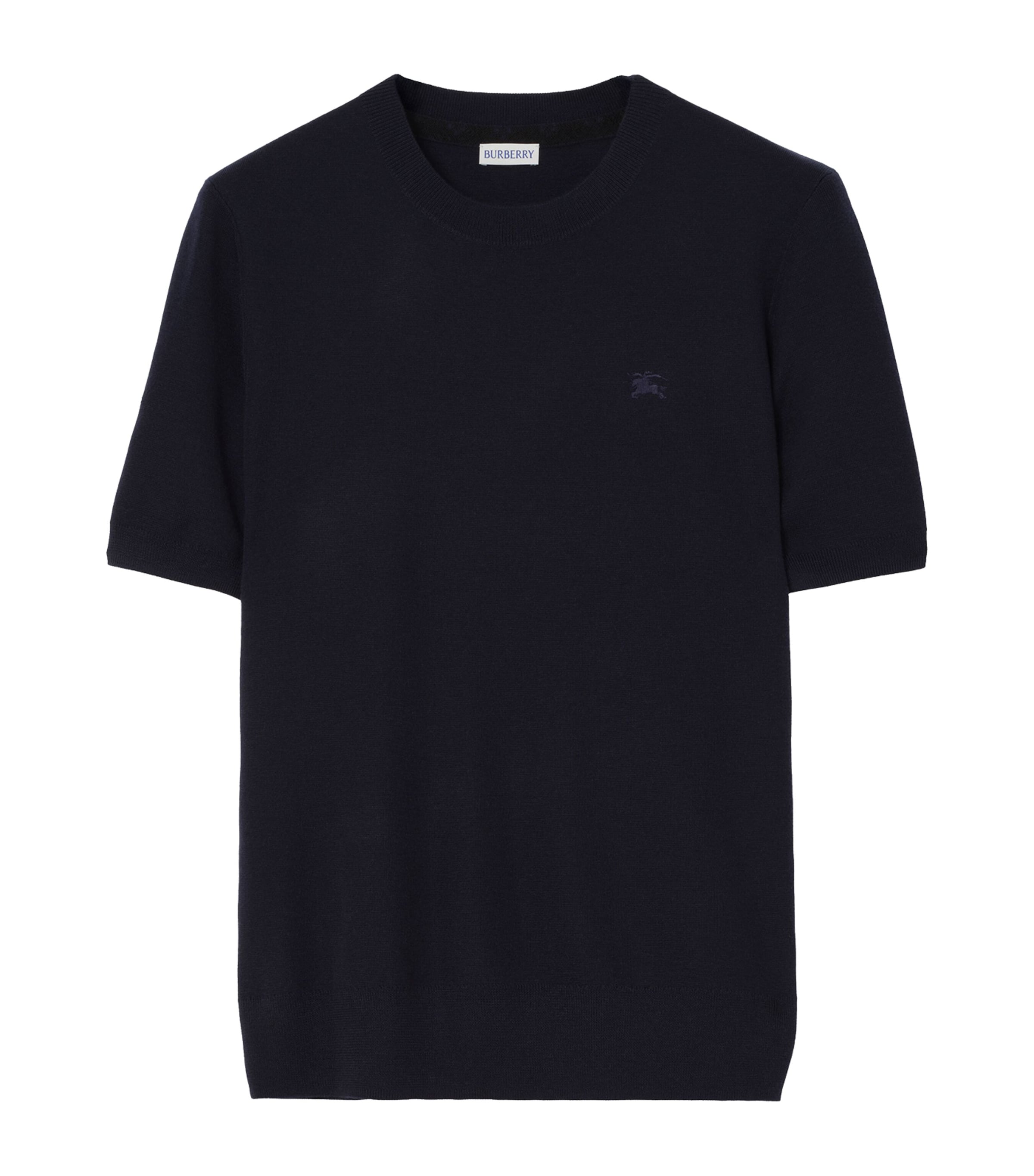 Burberry Mens Cashmere T-Shirt Navy Image 1