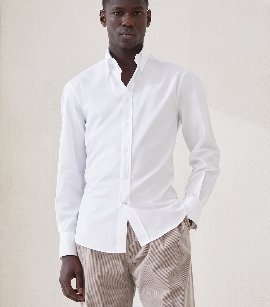 Cotton Twill Button-Down Slim-Fit Shirt C159 Image 2