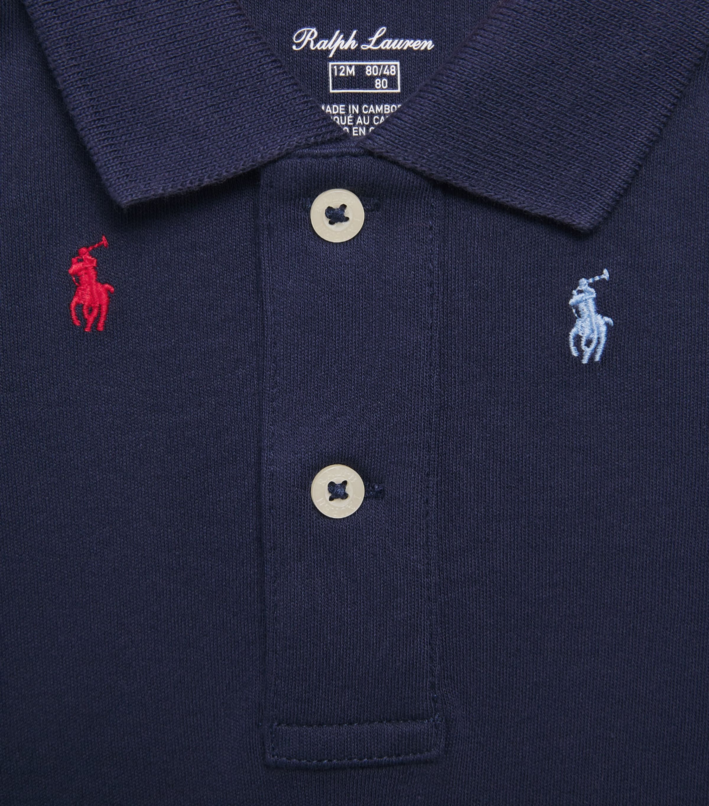 Ralph Lauren Kids Cotton Polo Pony Playsuit (0-12 Months) Refined Navy Image 3