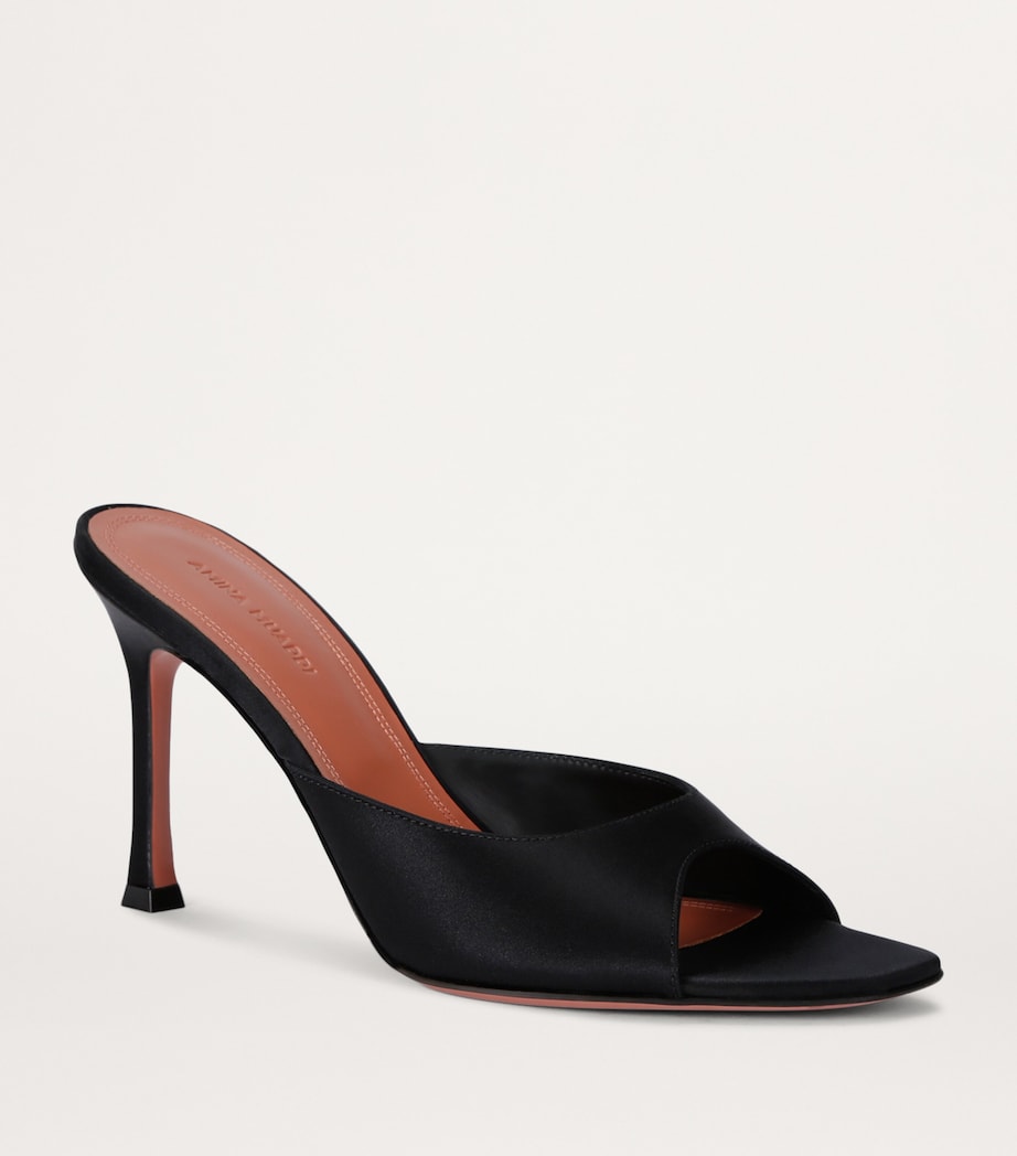 Amina Muaddi Satin Alexa Mules 90 Black Image 4