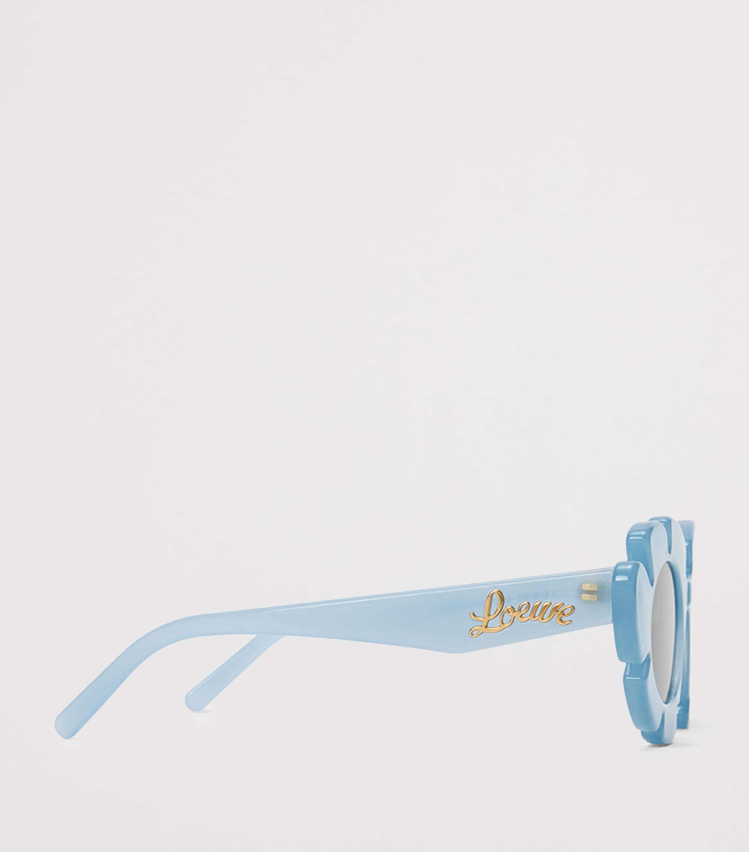 LOEWE Acetate Oval Flower Sunglasses Light Blue Image 3