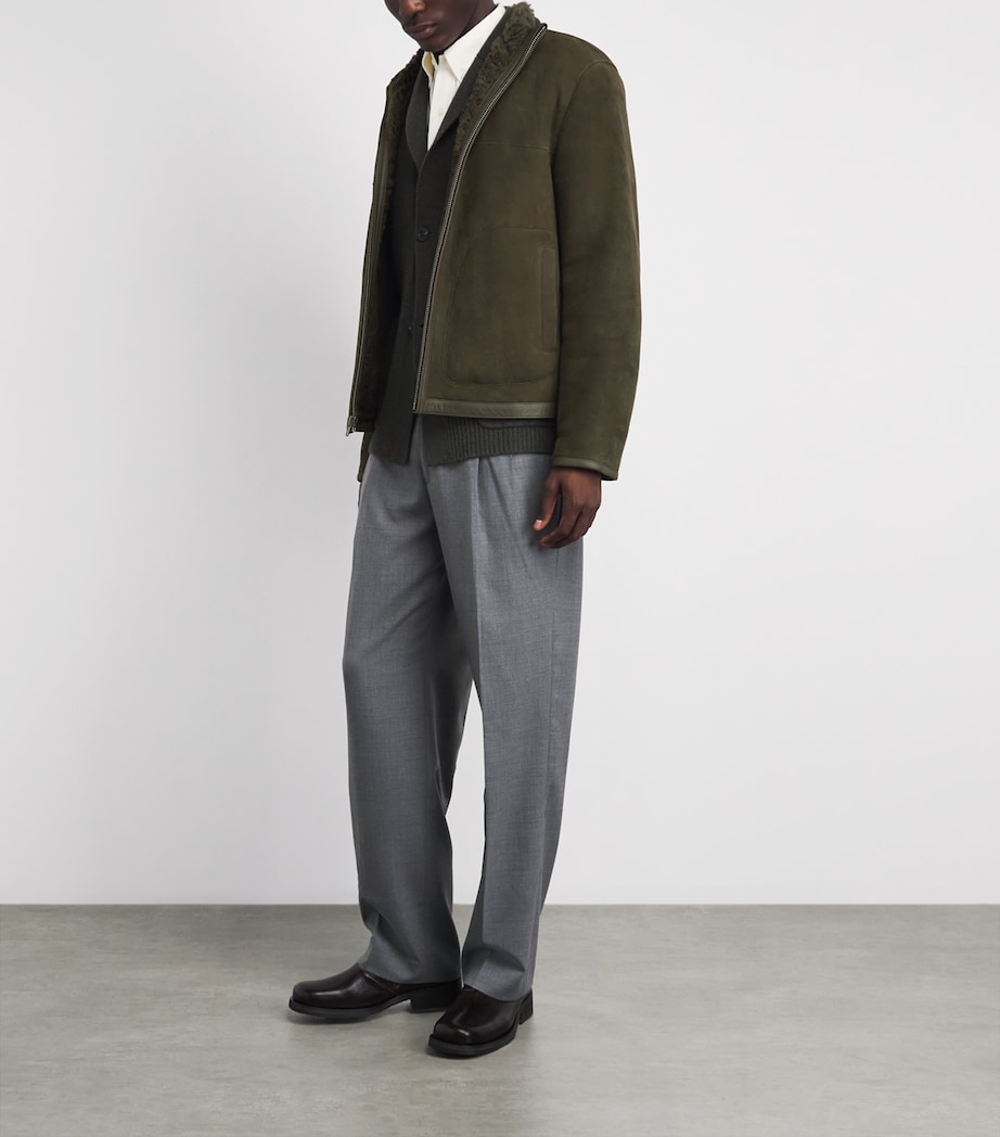 Vince Mens Suede-Shearling Jacket Dk Capital Image 2