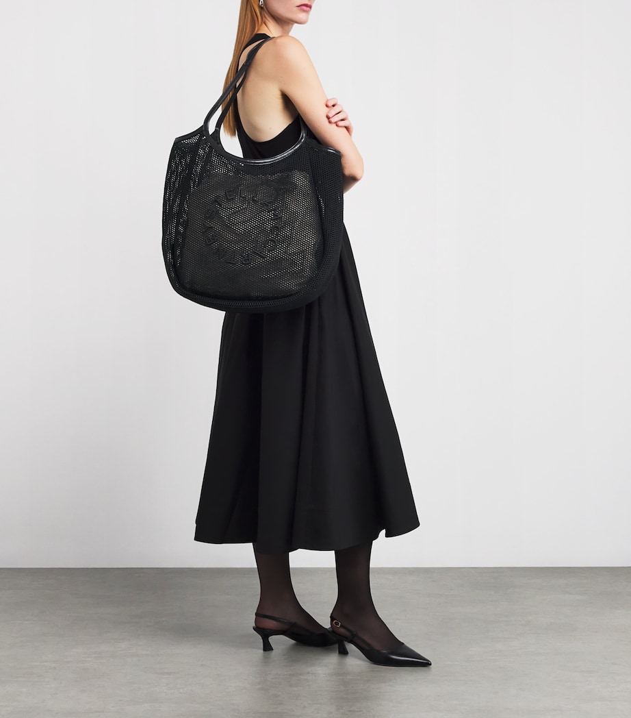 Mesh Logo Tote Bag 1000 BLACK Image 5