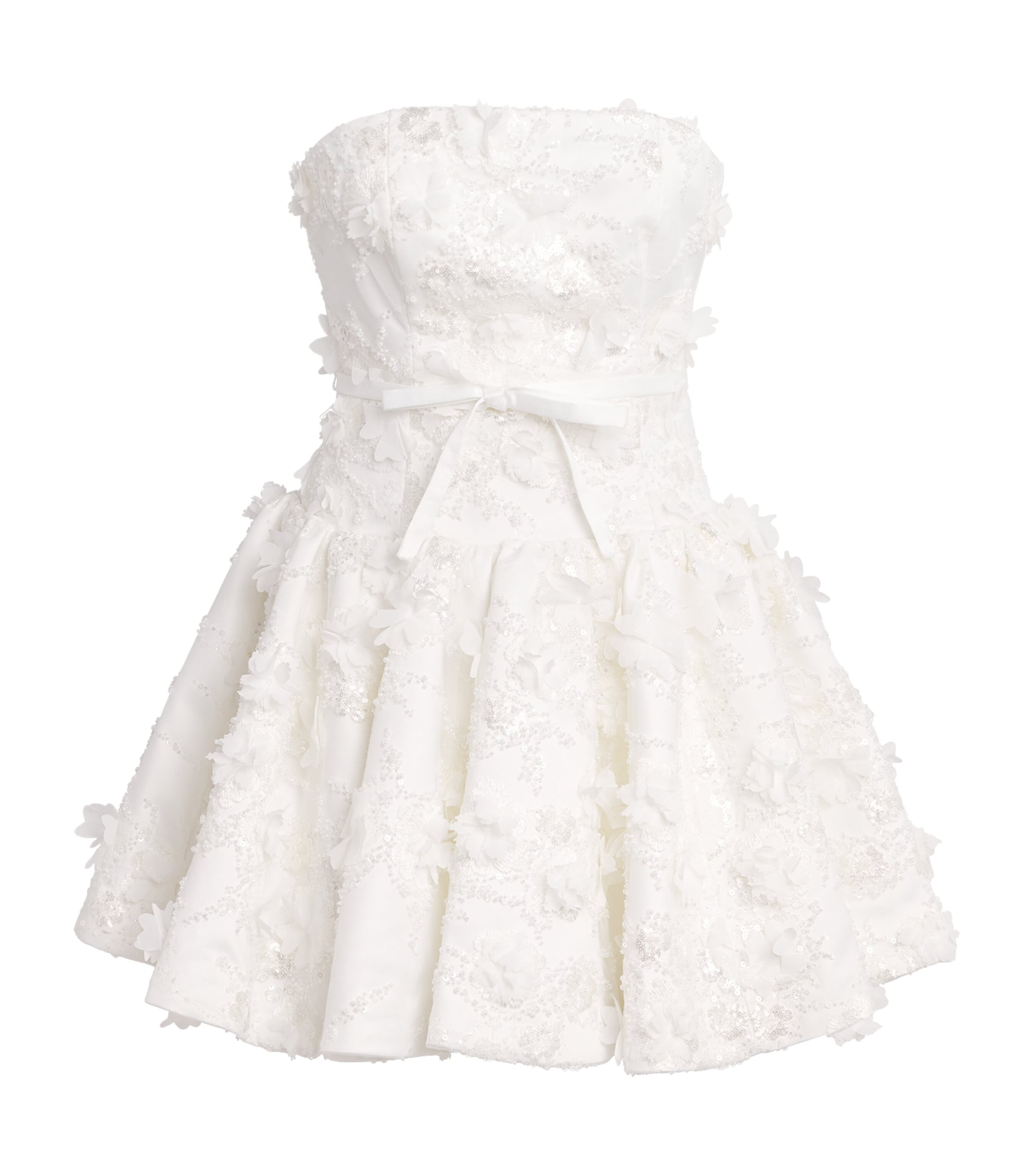 Maje Womens Embellished Floral Mini Dress White Image 1