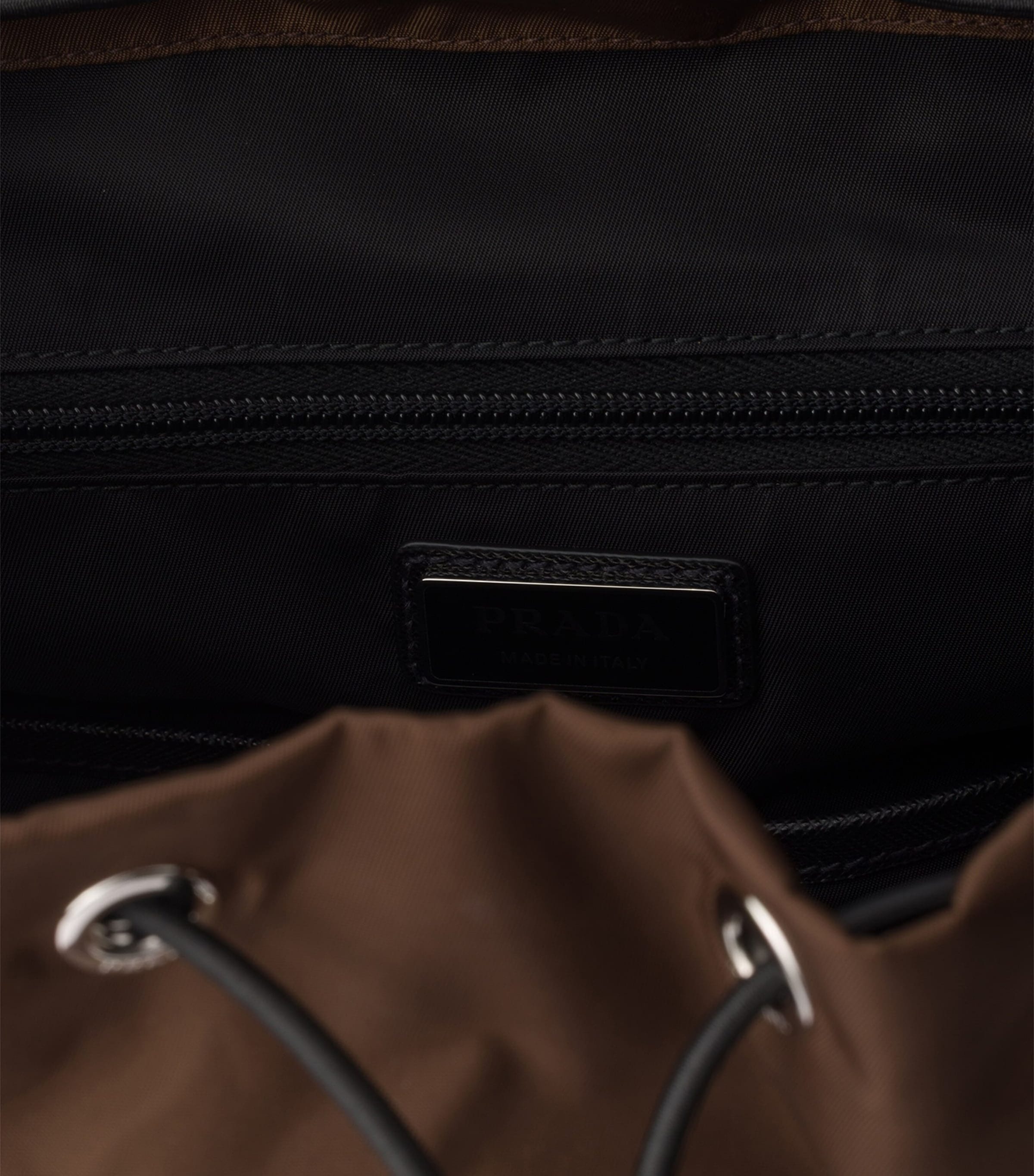 Prada Re-Nylon and Saffiano Leather Backpack Brown Image 4