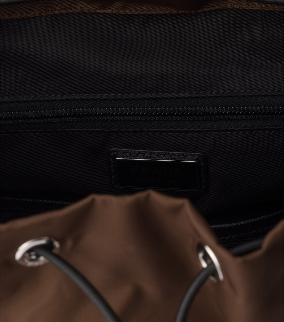 Prada Re-Nylon and Saffiano Leather Backpack Brown Image 4