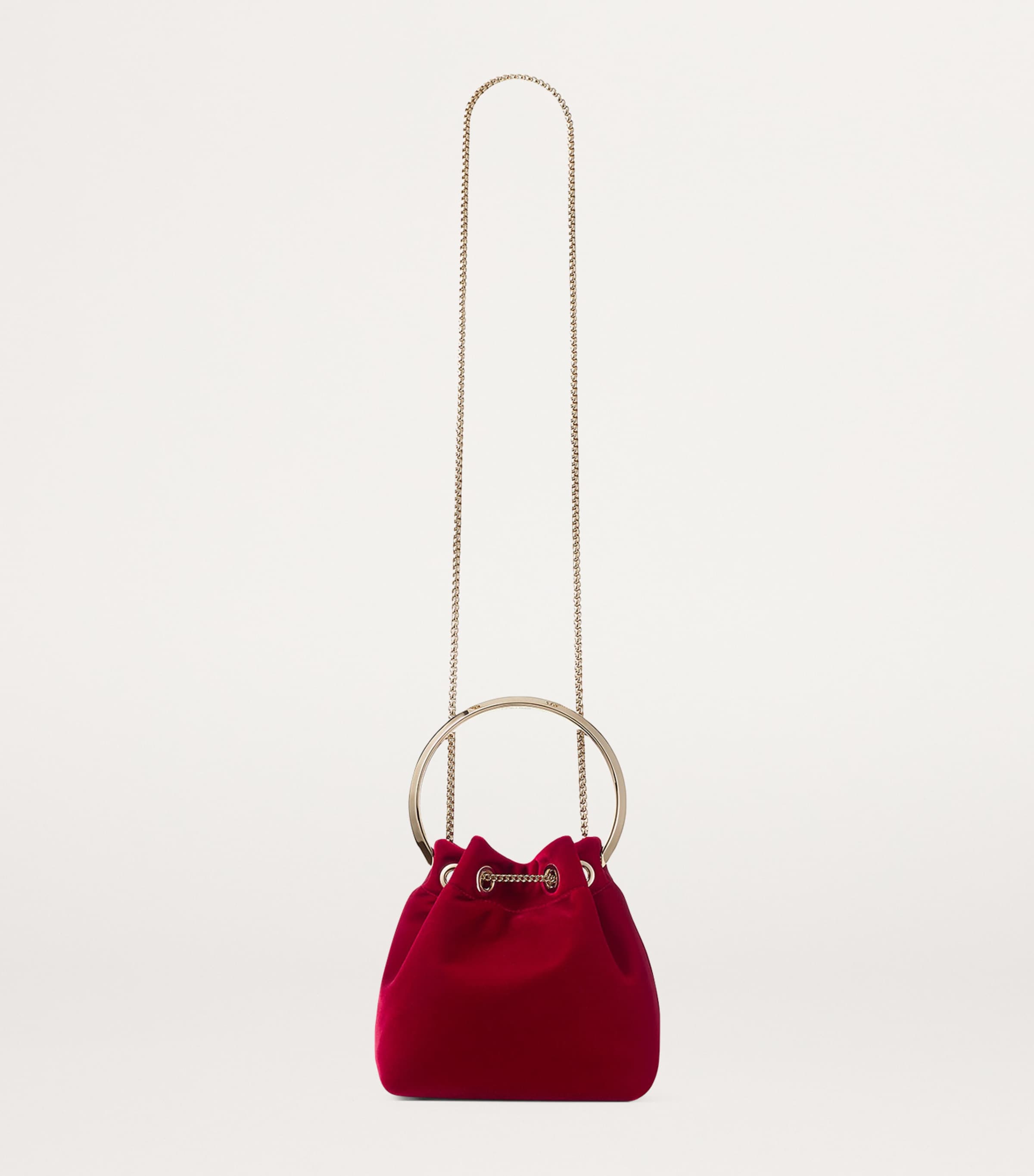 Bon Bon Velvet Bucket Bag RUBY RED/SILVER Image 4