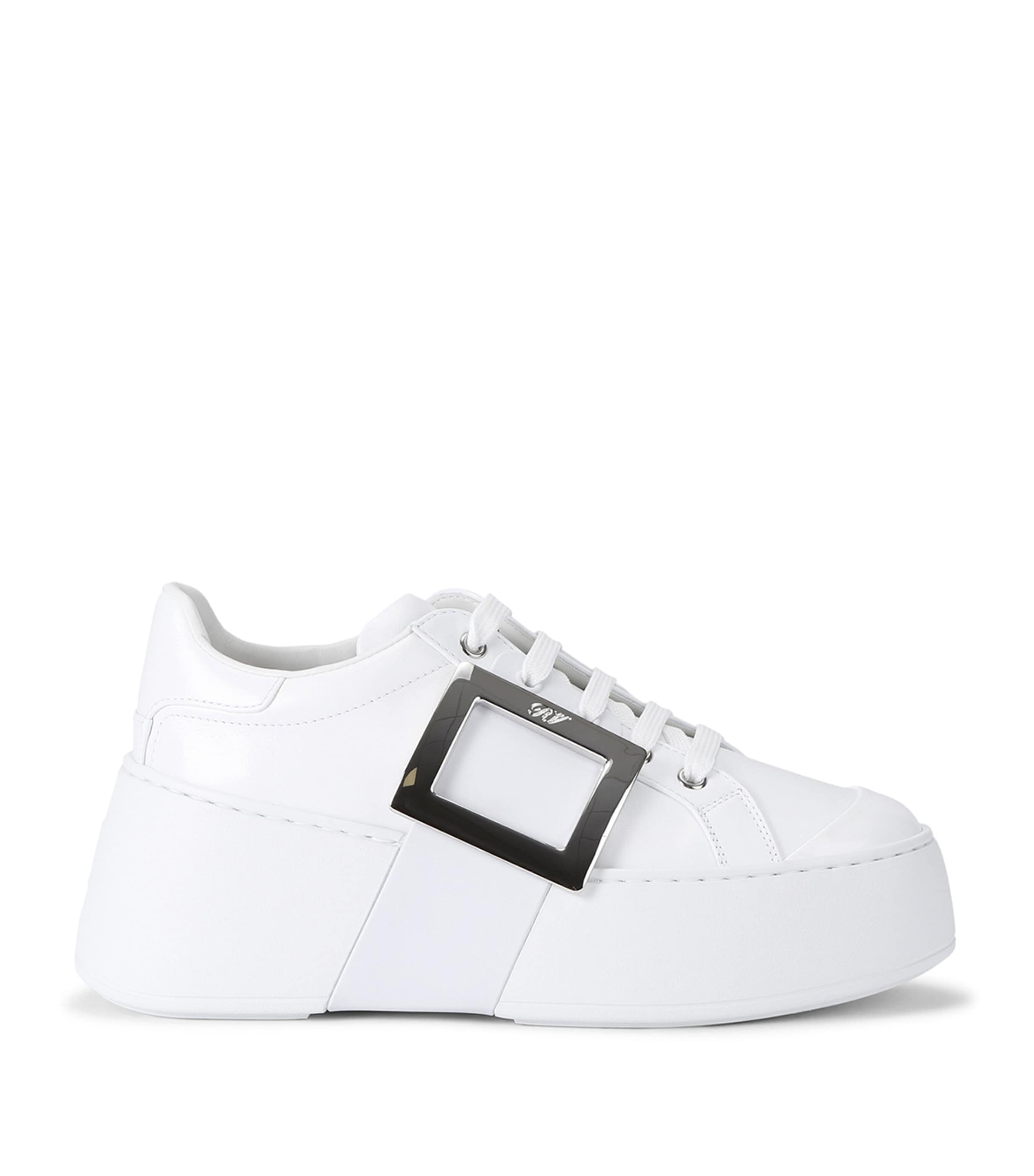 Leather Viv Skate Platform Sneakers WHITE Image 1