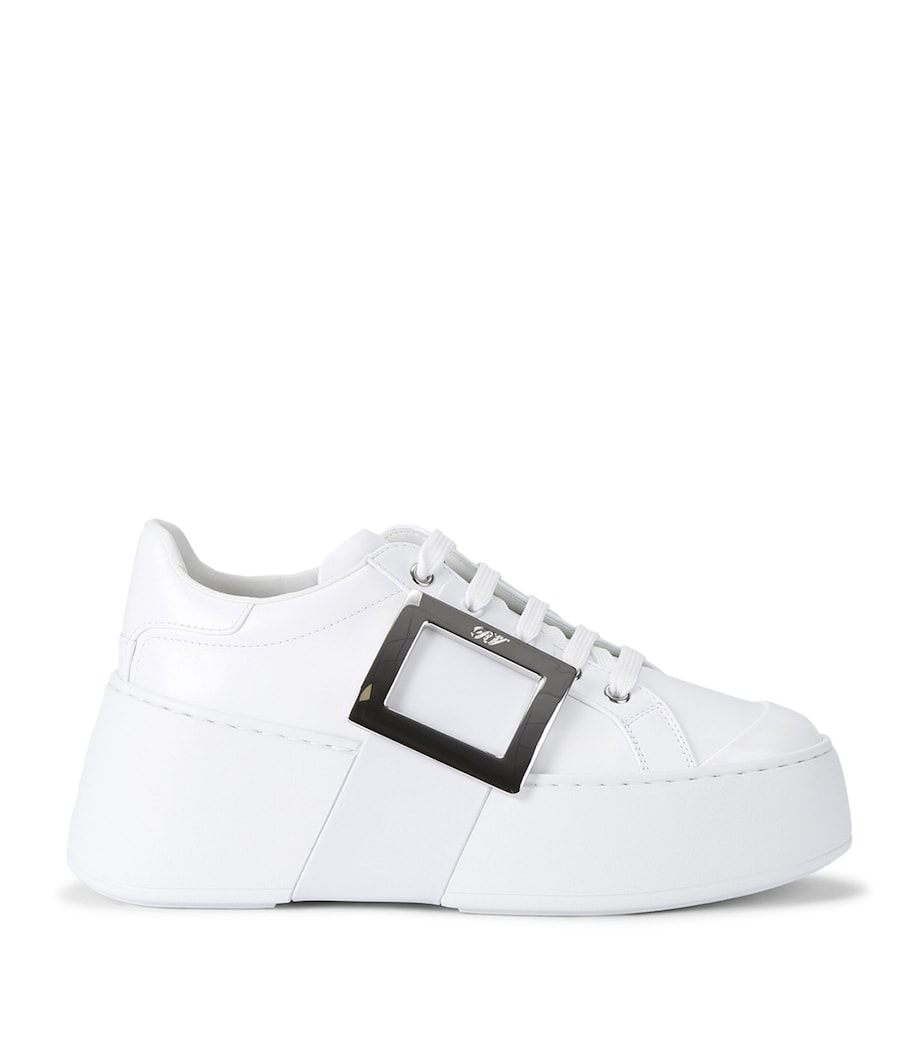 Leather Viv Skate Platform Sneakers WHITE Image 1