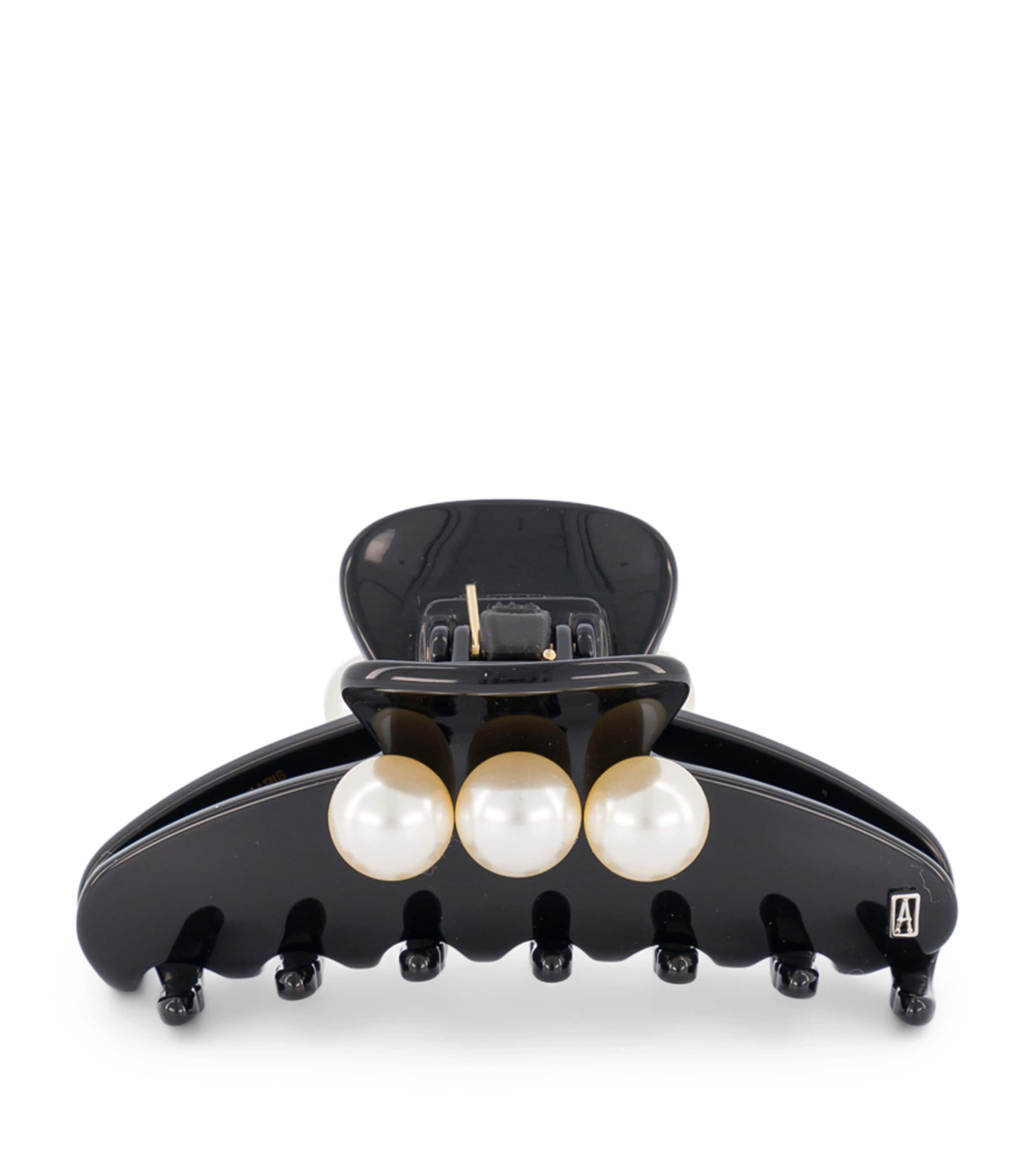 Alexandre De Paris Oversize Pearl-detail Claw Hair Clip In Black
