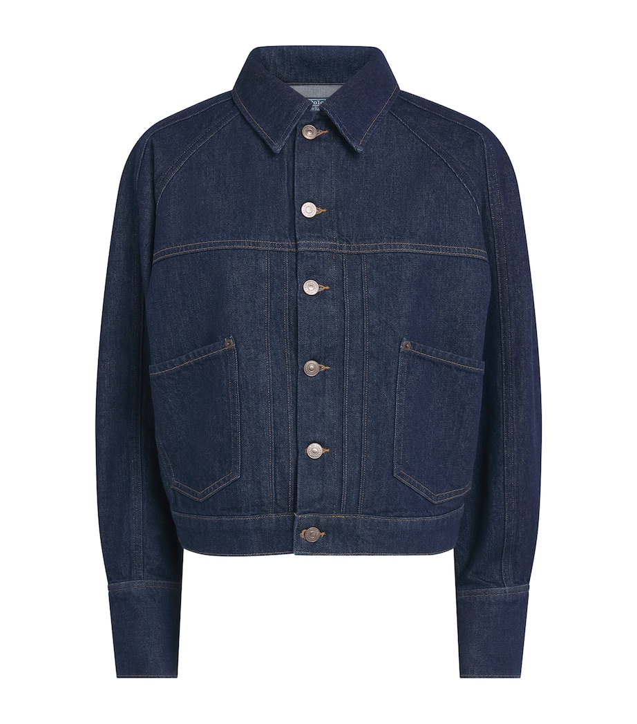 Polo Ralph Lauren Womens Structured Denim Jacket Manteas Wash Image 1