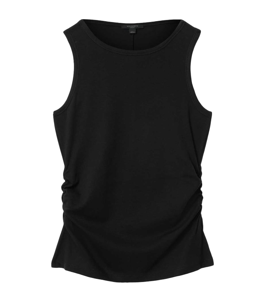 AllSaints Womens Ruched Katarina Tank Top Black Image 1