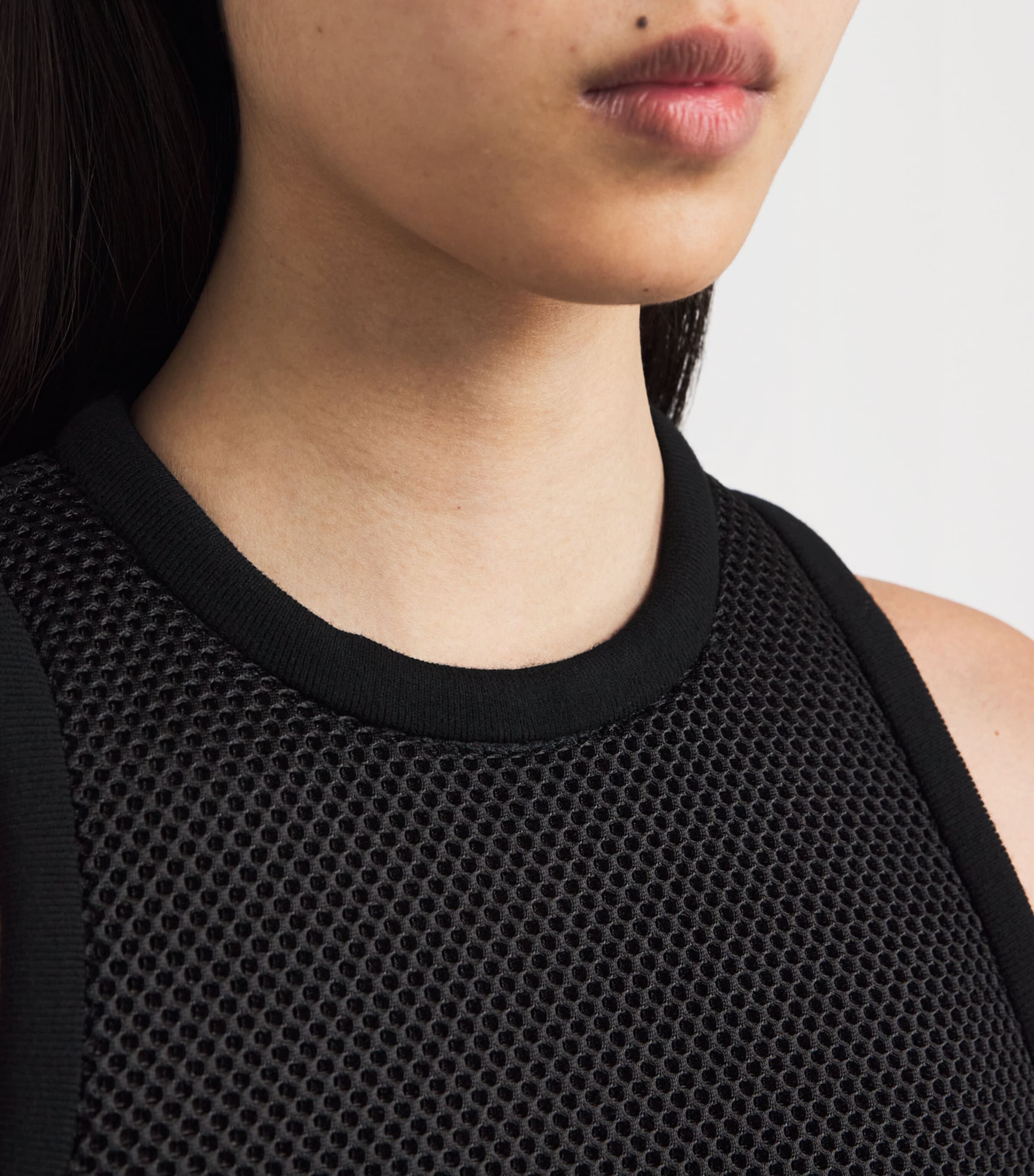 Mesh Jersey Mini Dress BLACK Image 4