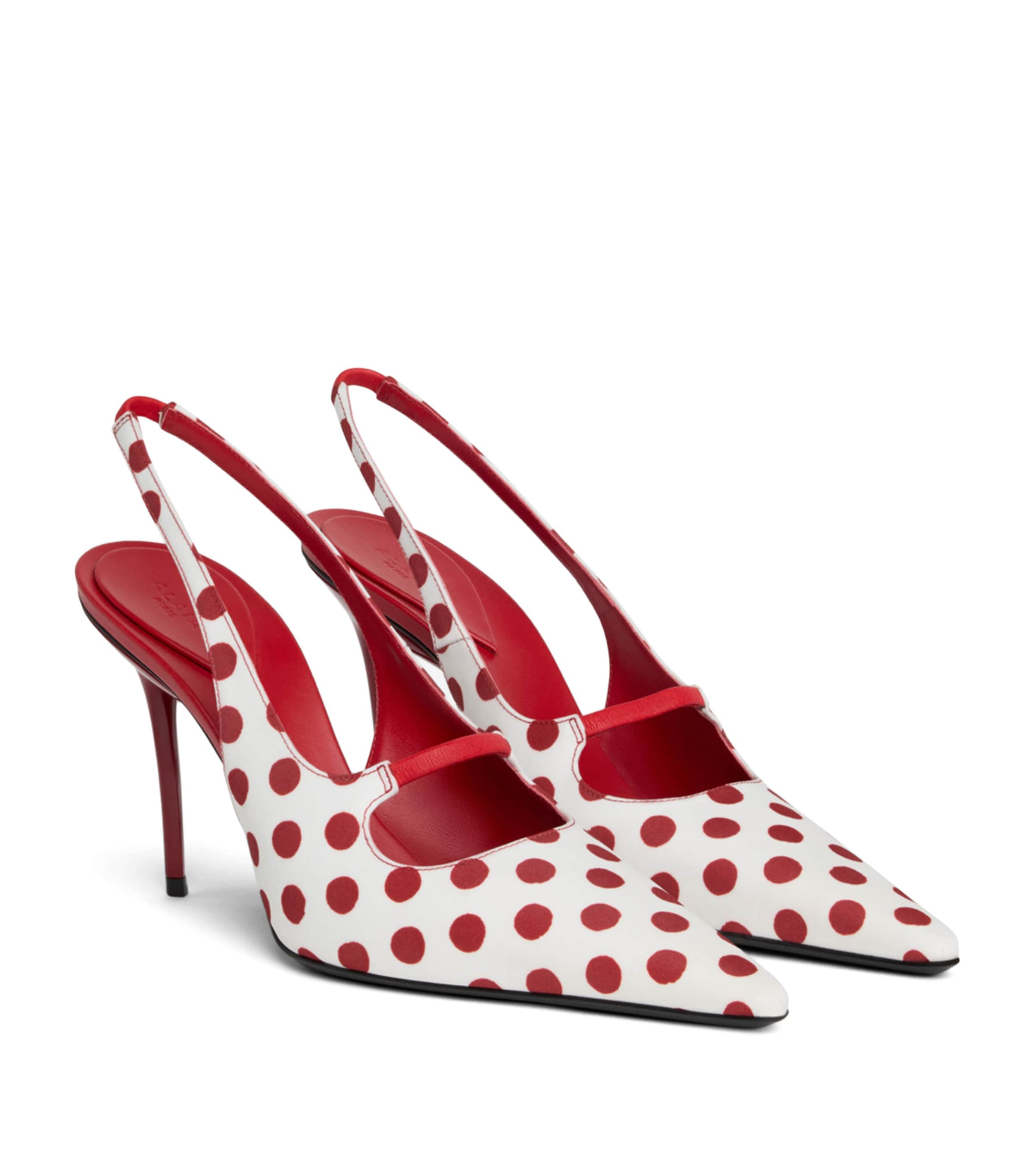 Alaïa Polka-Dot Drop Slingback Pumps 80 Red/white Image 2