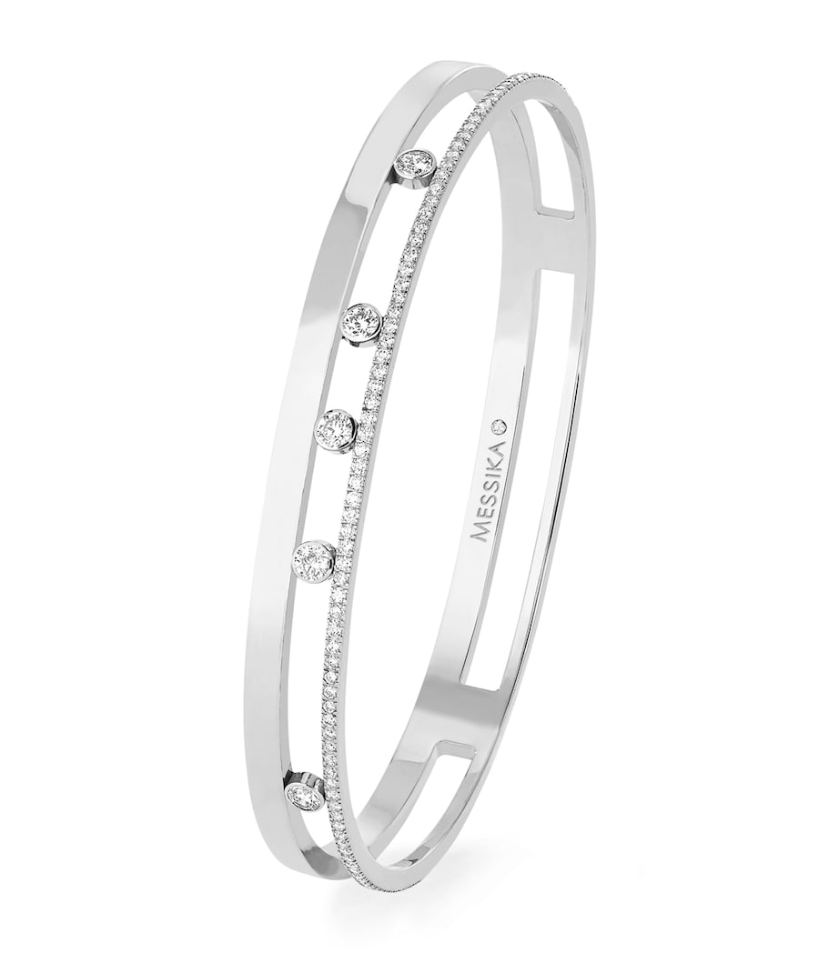 White Gold and Diamond Move Romane Bangle WHITE GOLD Image 1
