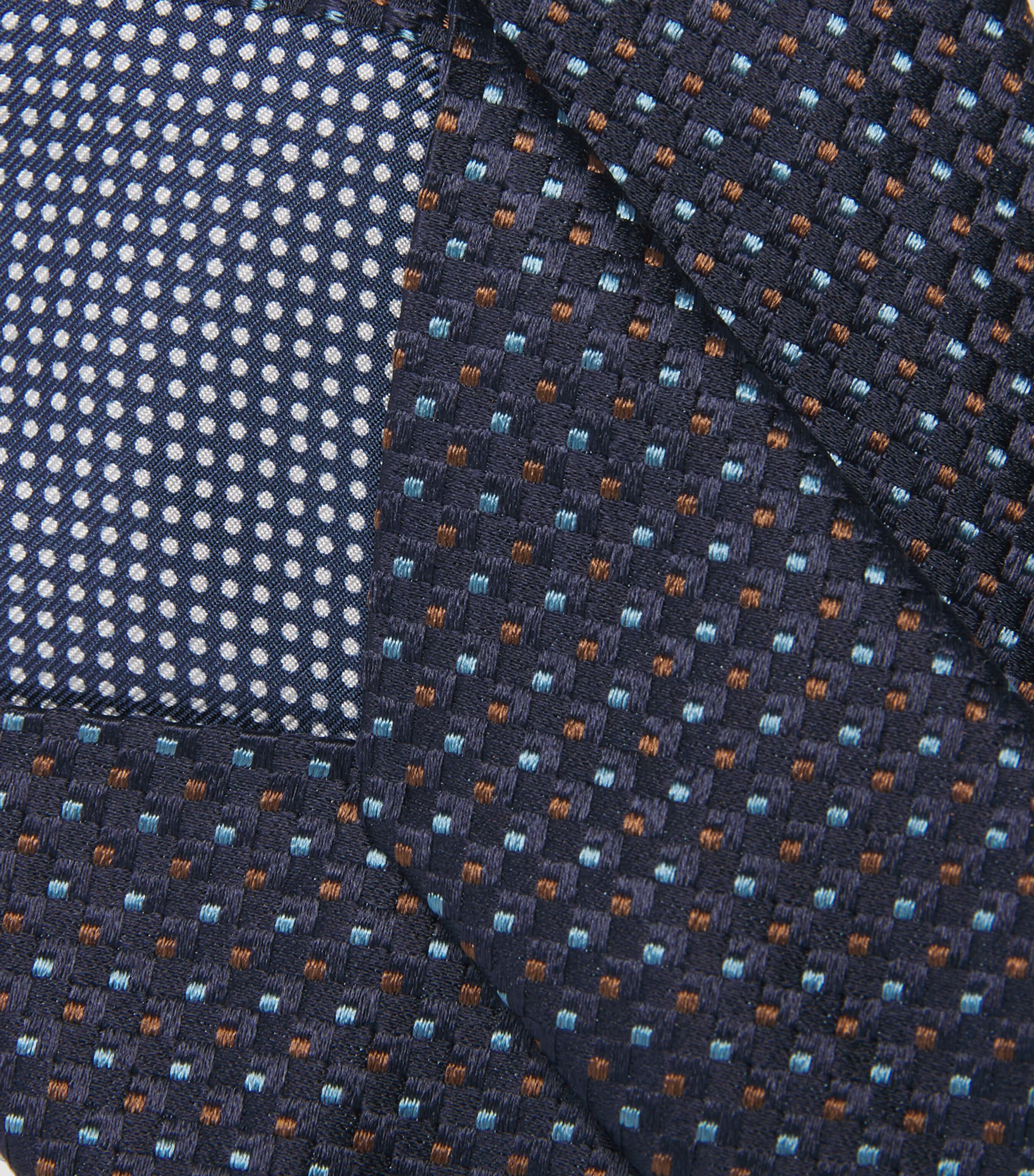 Eton Silk Multi Dot Tie Navy Blue Image 3