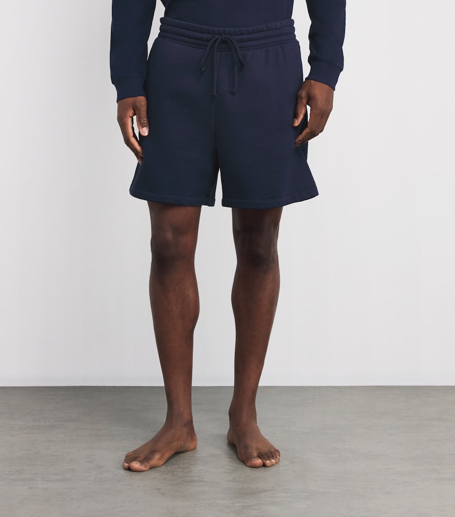 Cotton-Blend Fleece Lounge Shorts NAVY Image 3