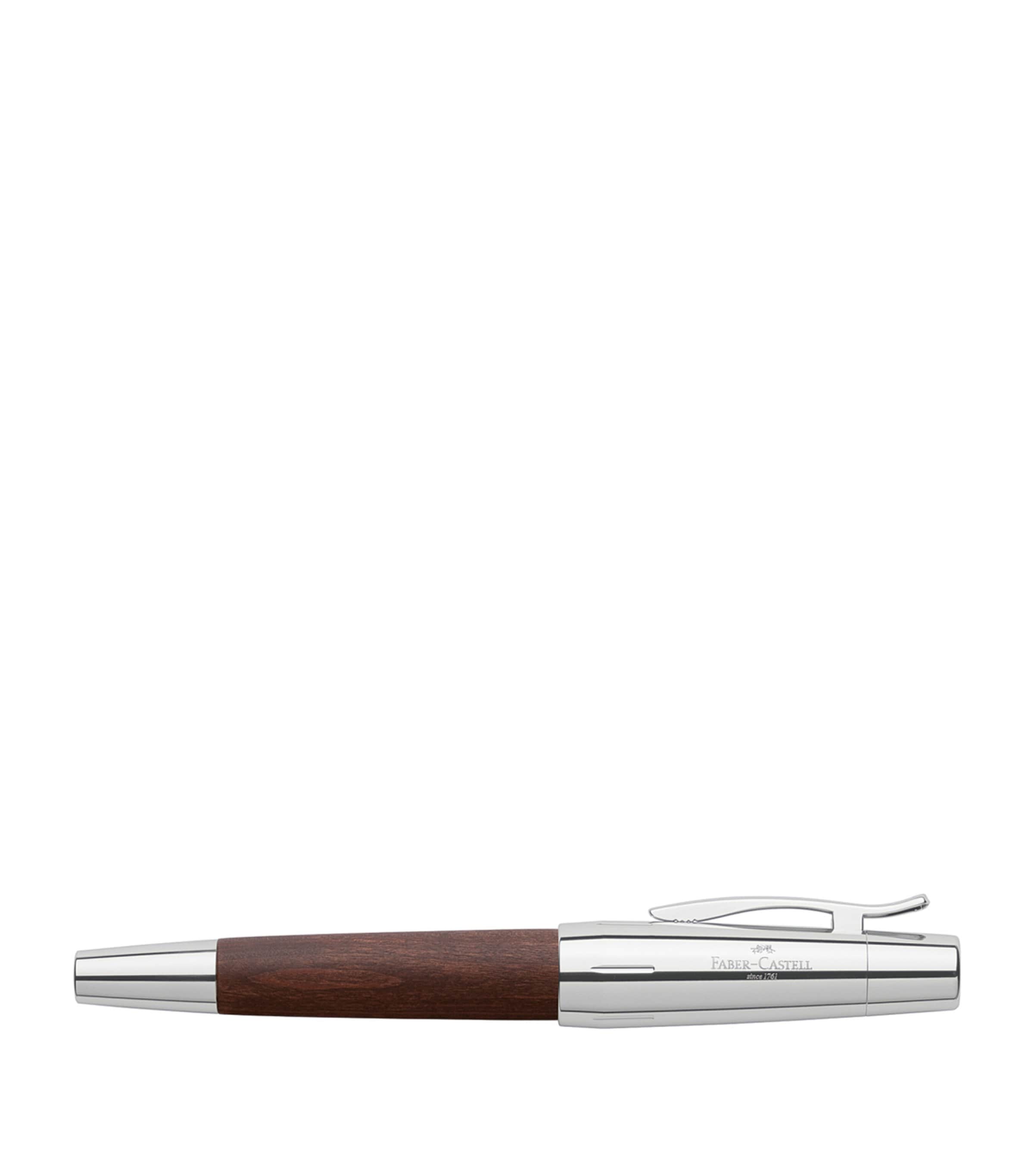 Faber-Castell E-Motion Pearwood Fountain Pen Chrome/drk Brown Image 2