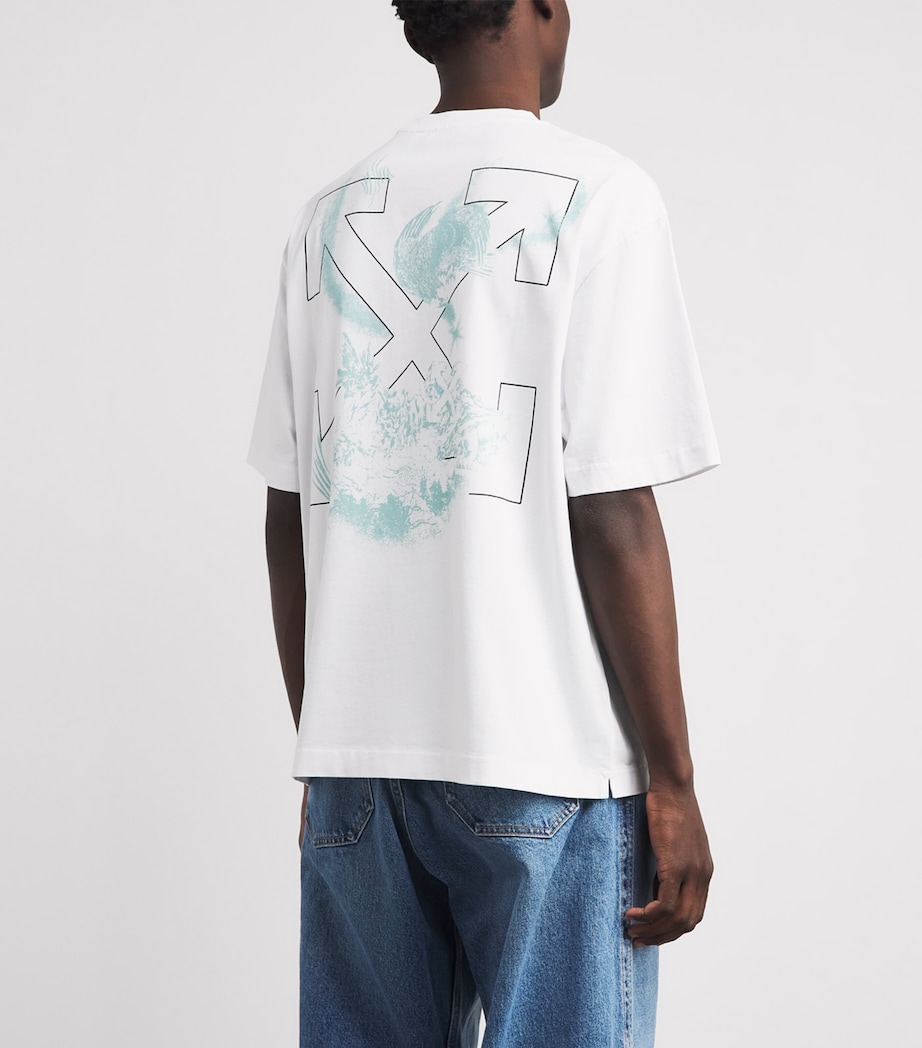 Off-White Mens Cotton Moon Arrows T-Shirt White Image 5