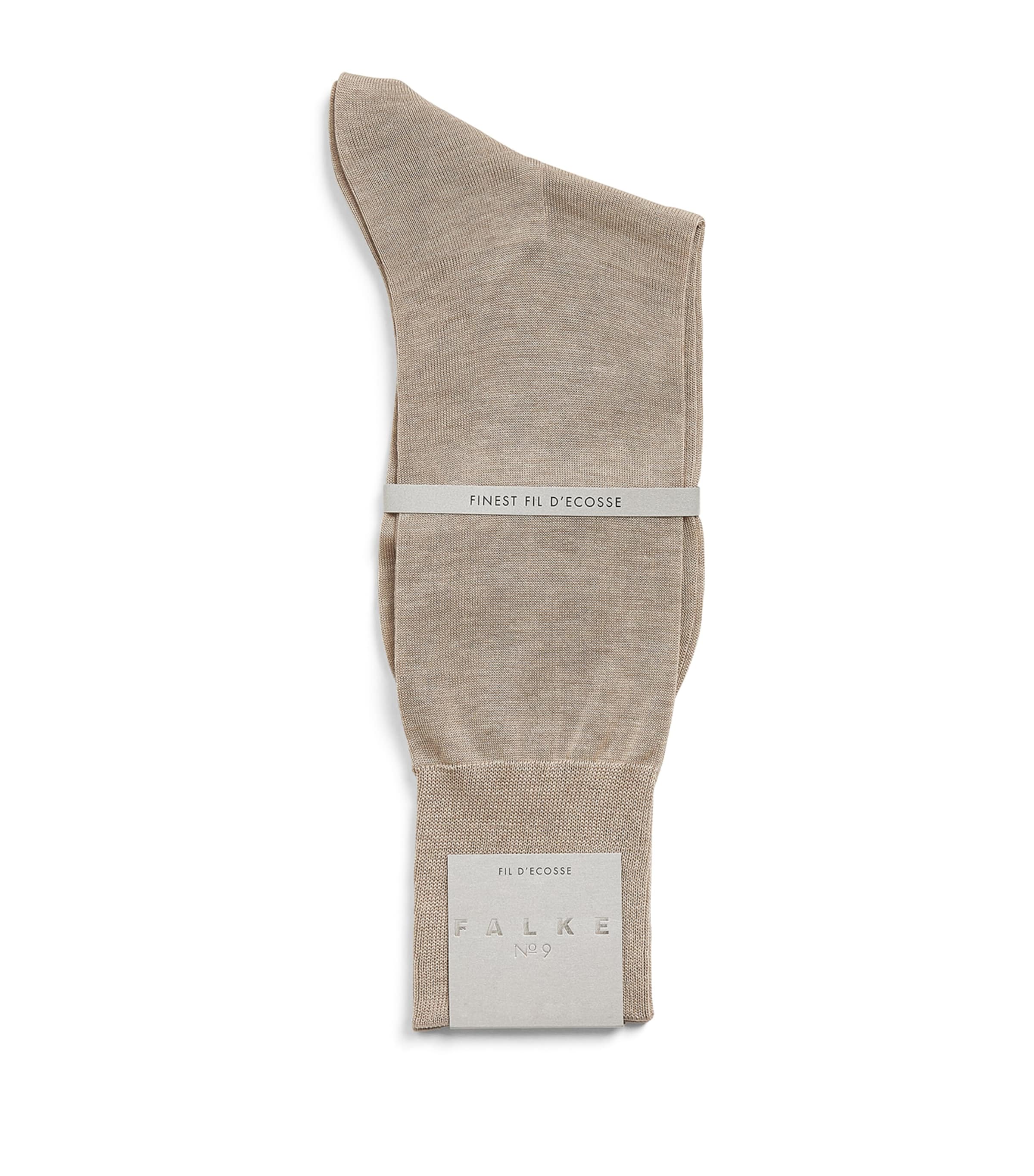 Falke Mens No.9 Fil D’Ecosse Socks Wheat Melange Image 1
