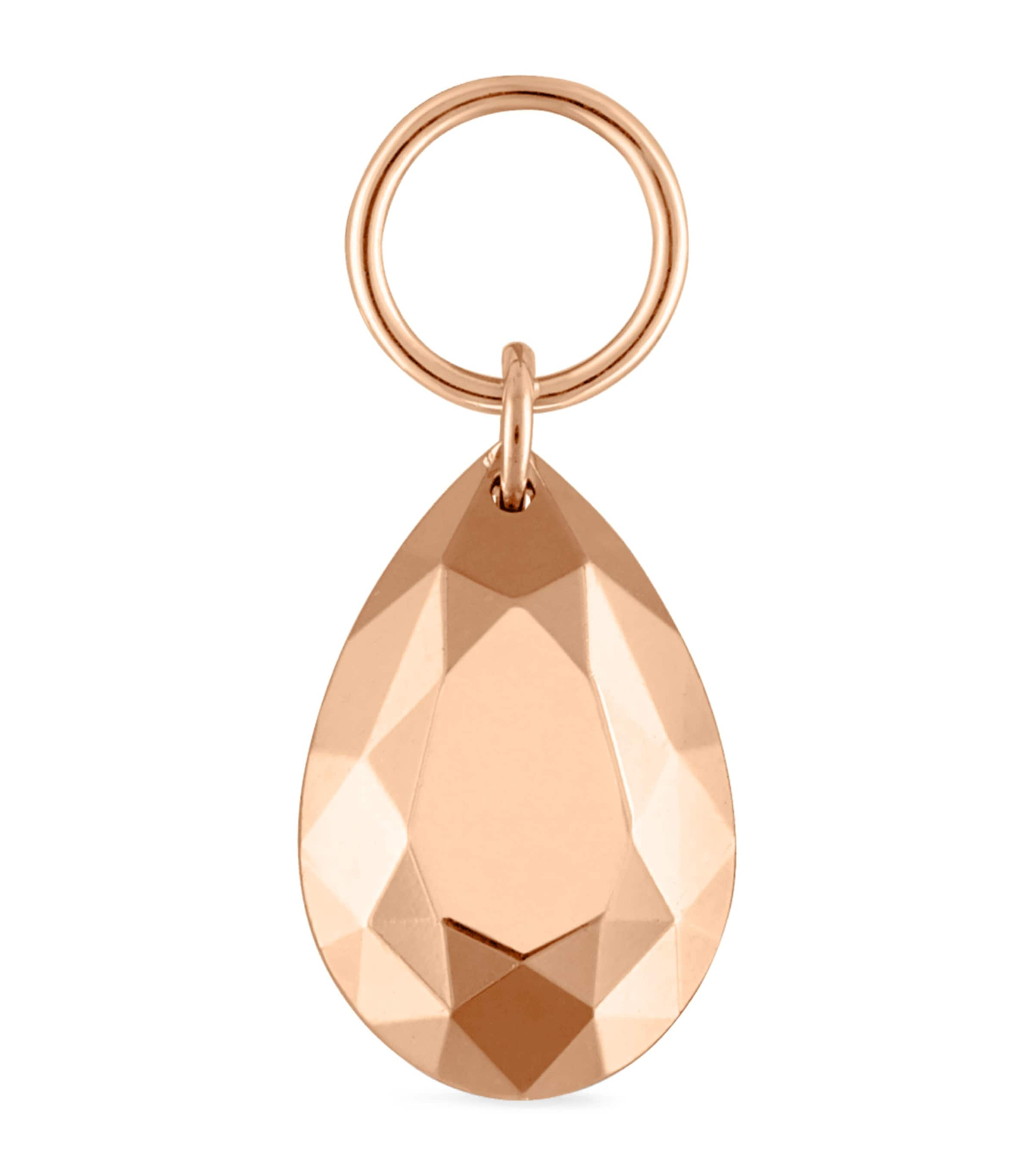 Maria Tash Faceted Pear Single Charm In Rose Gold