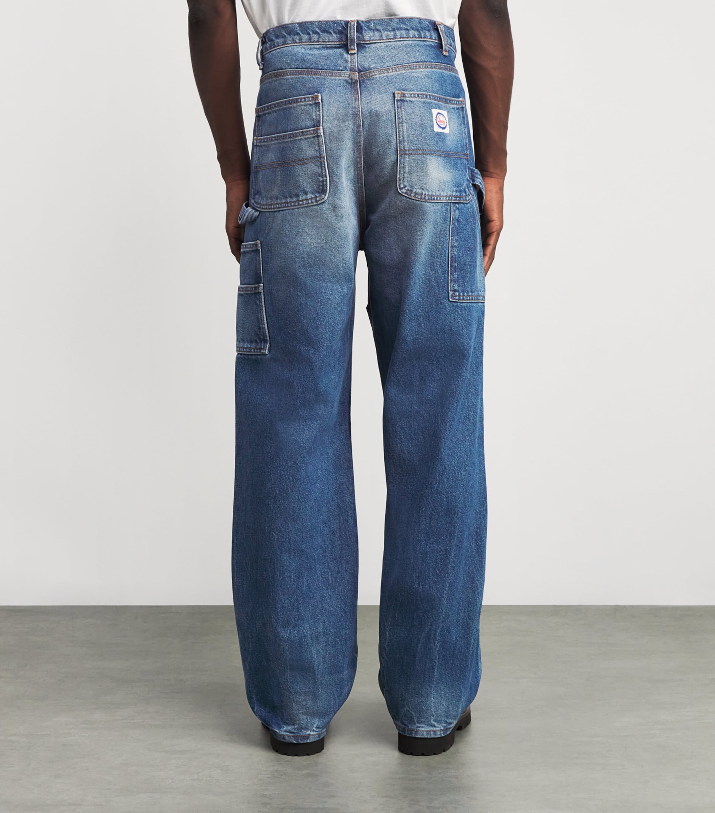 Stonewash Double-Knee Wide-Leg Jeans DENIM Image 4