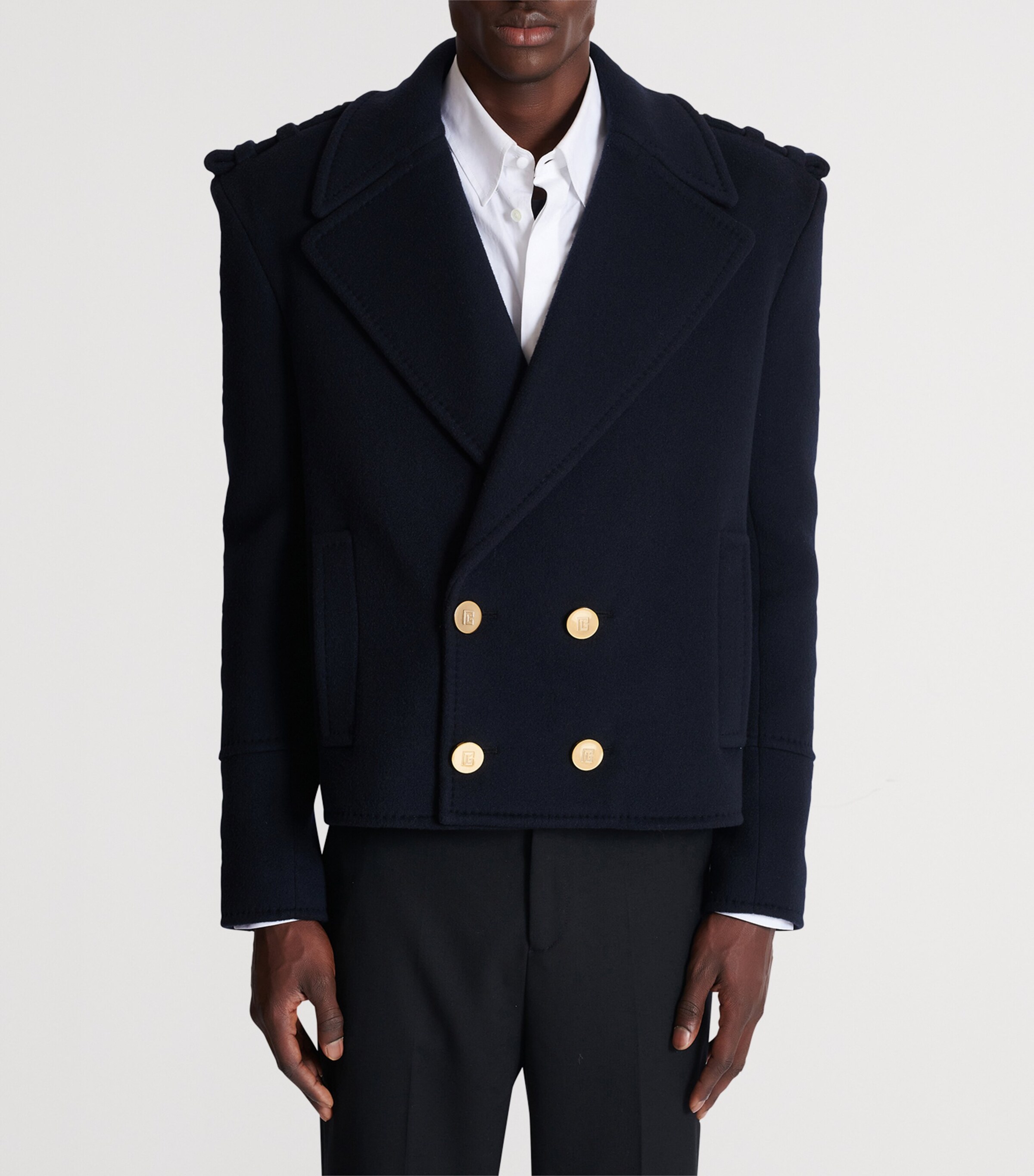Virgin Wool-Cashmere Reefer Jacket 6UC MARINE Image 7