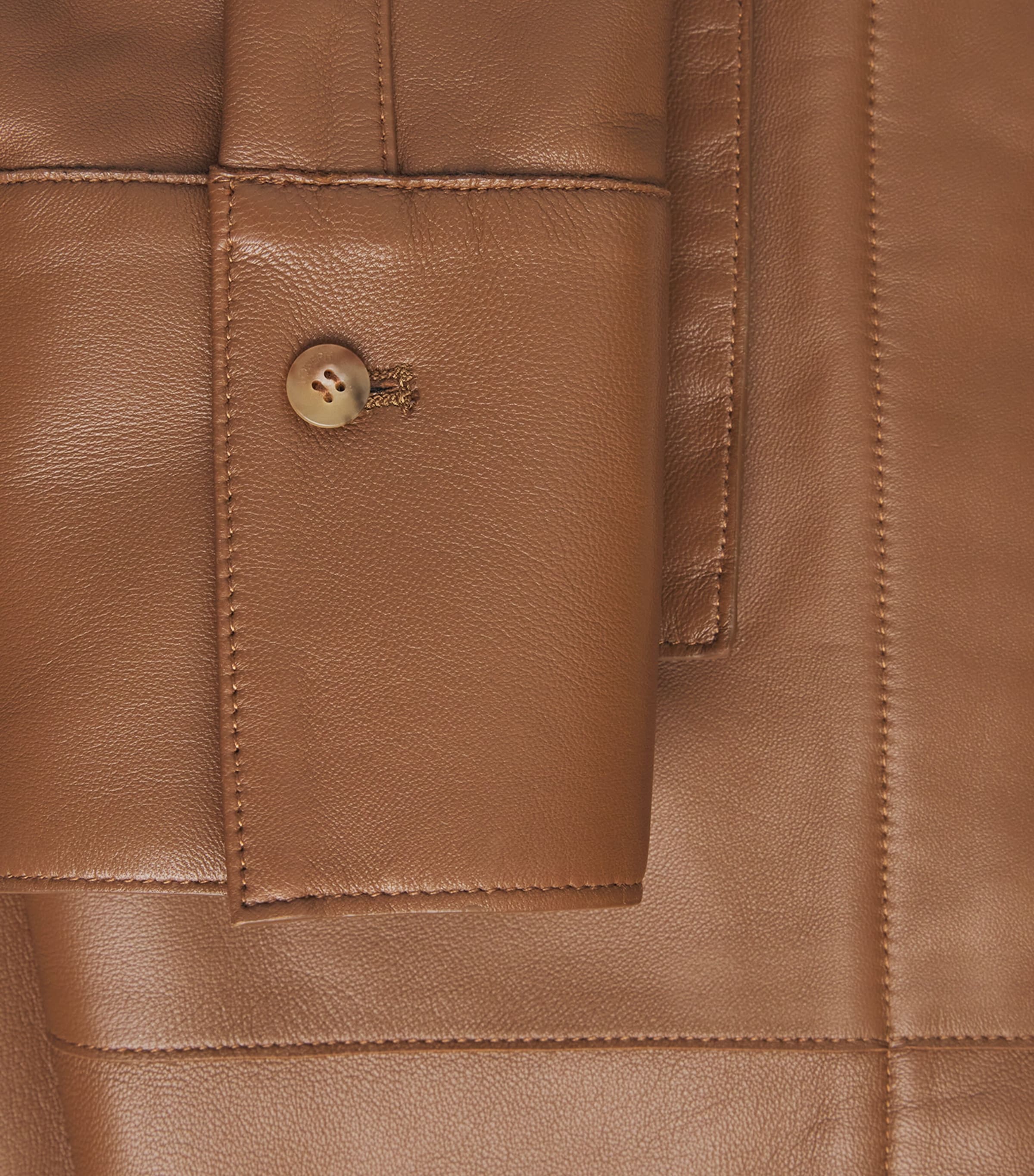 Joseph Womens Nappa Leather Okabe Trench Coat Cinnamon Image 5