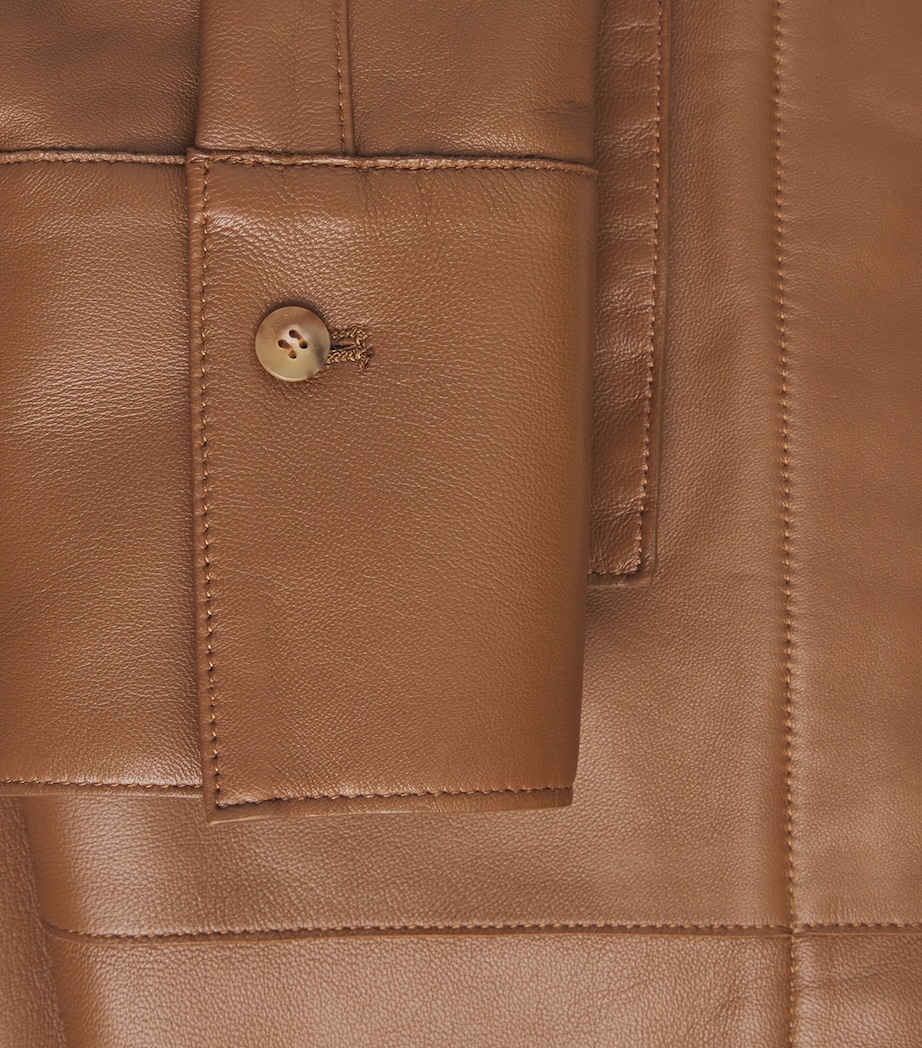 Joseph Womens Nappa Leather Okabe Trench Coat Cinnamon Image 5