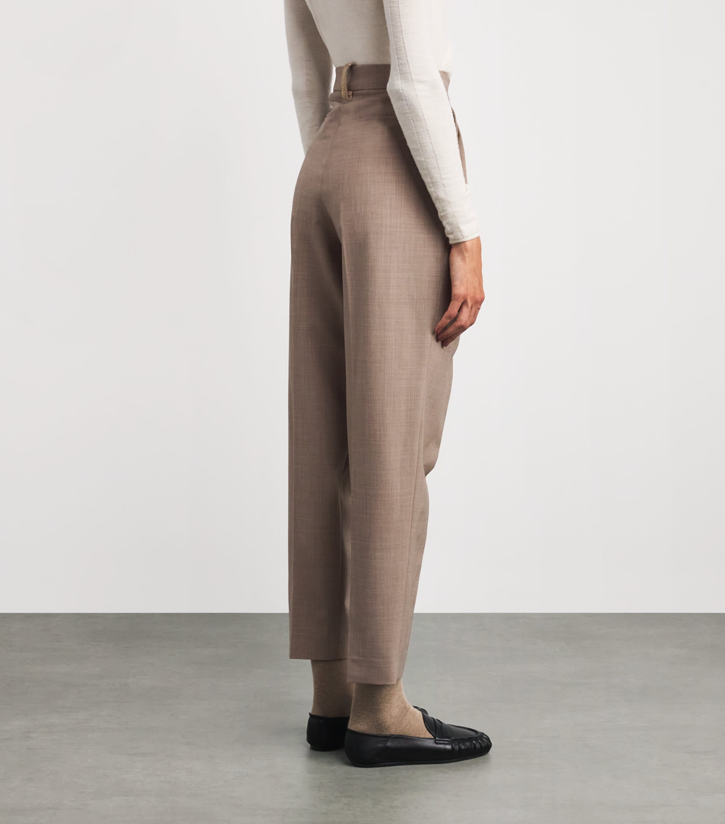 Wool-Blend High-Rise Straight Trousers 0157 ACERO Image 4
