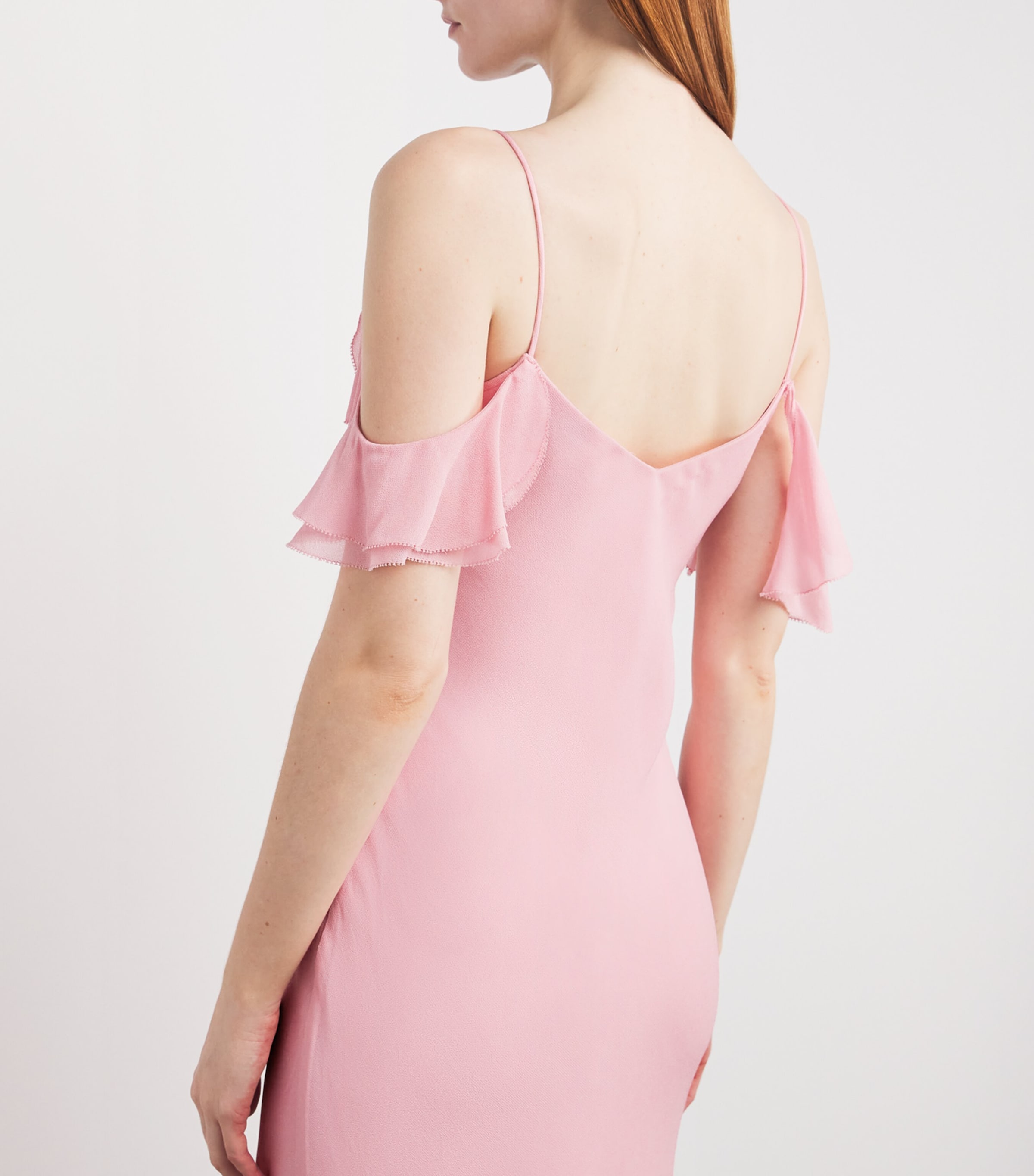 Flower Georgette Maxi Dress PINK Image 4