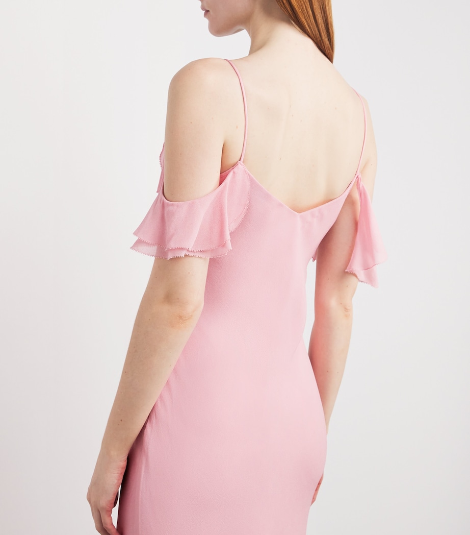 Flower Georgette Maxi Dress PINK Image 4