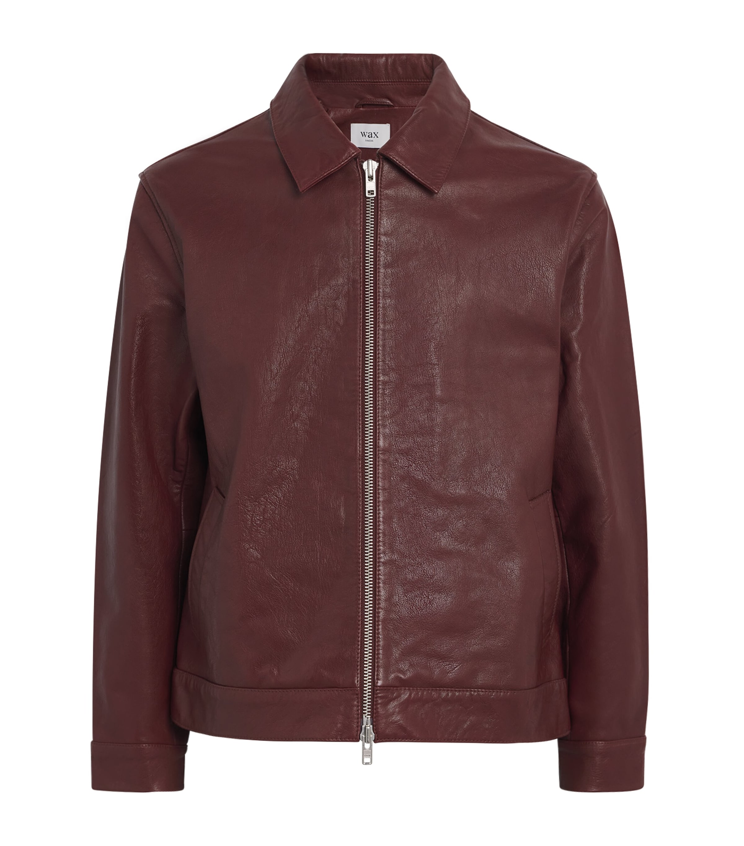 Wax London Kendal Leather Jacket In Red