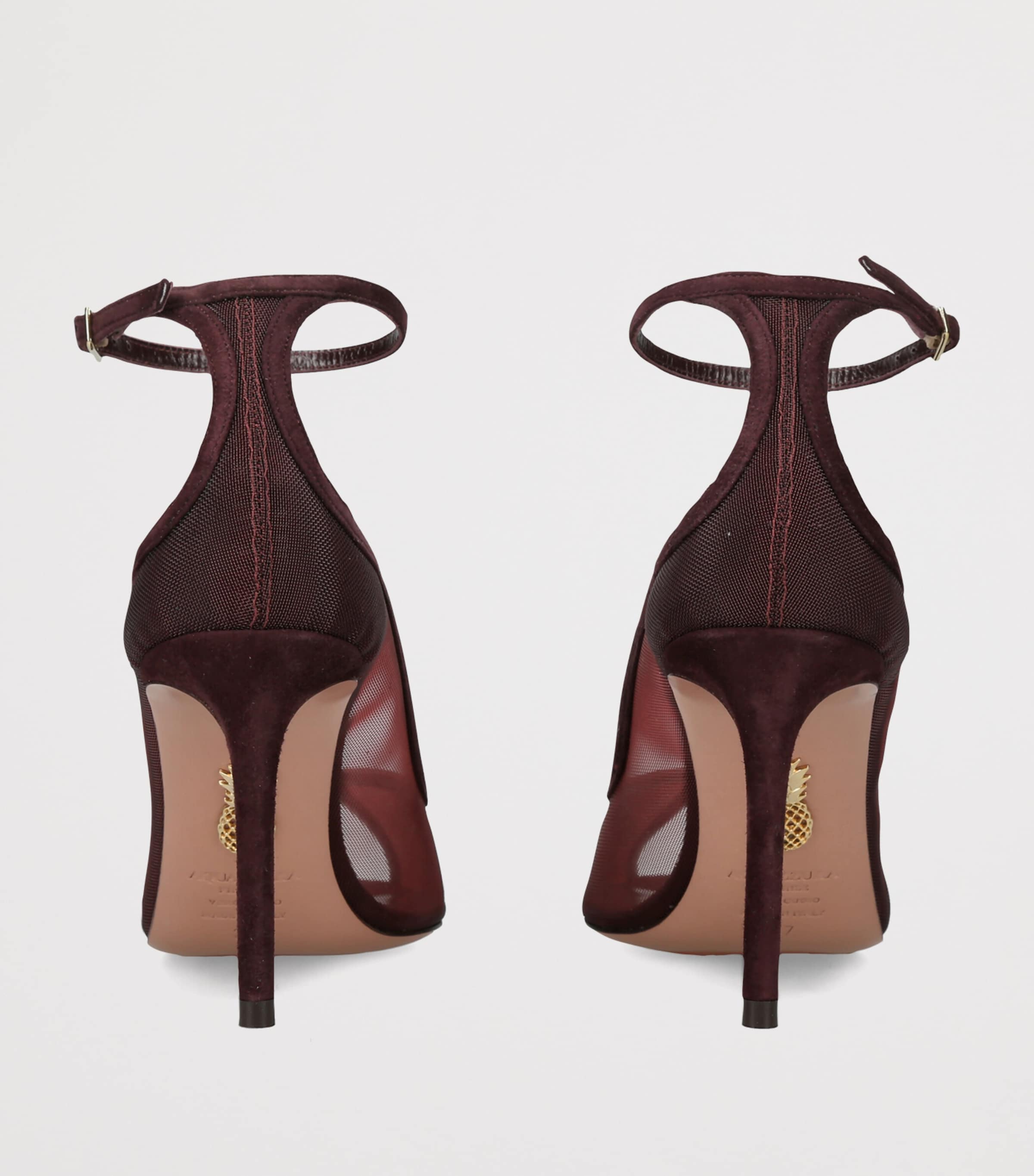 Aquazzura Mesh Love Affair Sandals 85 Wine Image 4