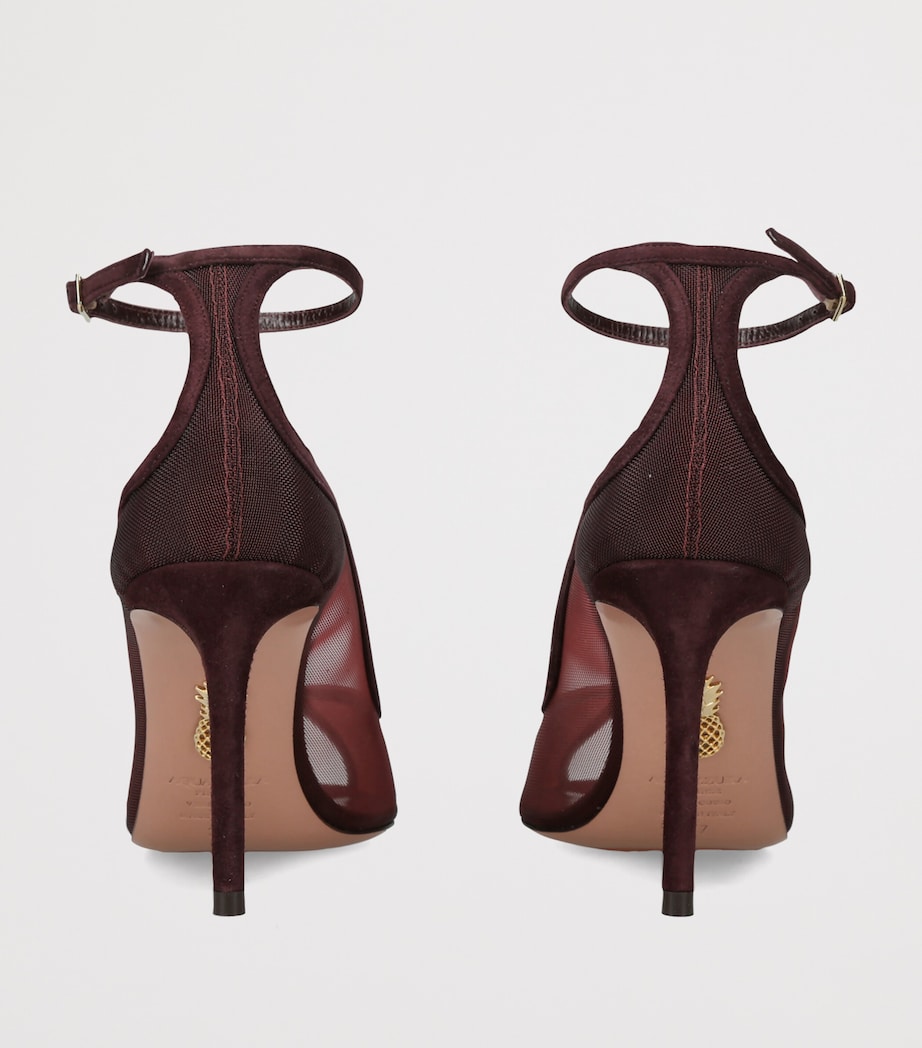 Aquazzura Mesh Love Affair Sandals 85 Wine Image 4