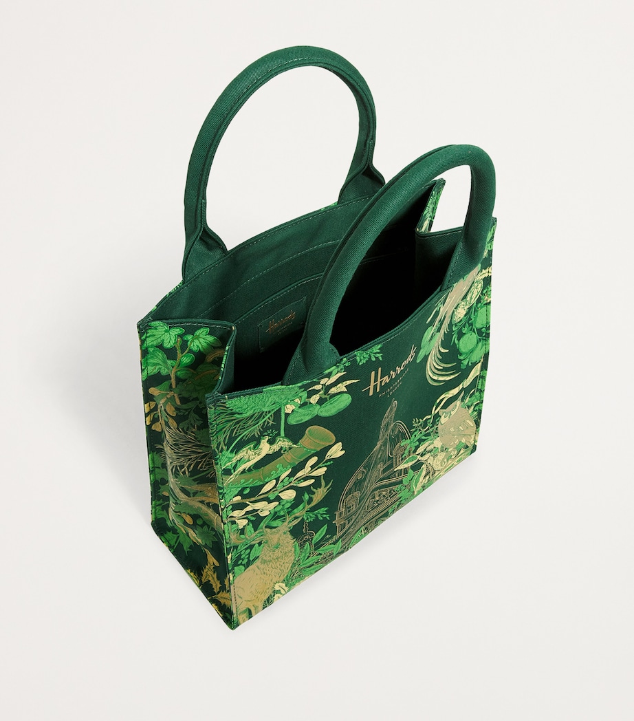 Small House of Harrods Jacquard Shopper Bag GREEN Image 3