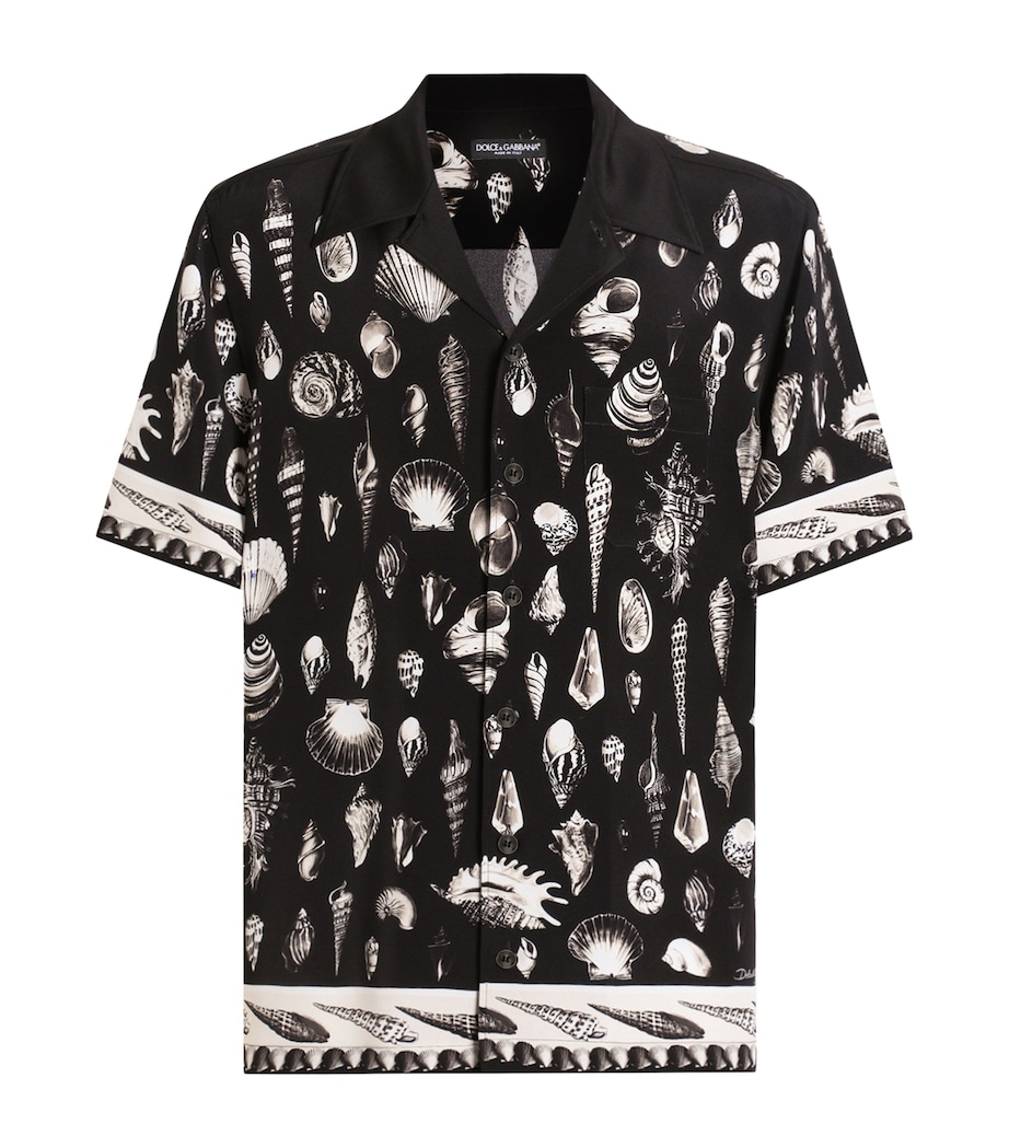 Dolce&Gabbana Mens Silk Seashell Print Shirt Conchigli Image 1