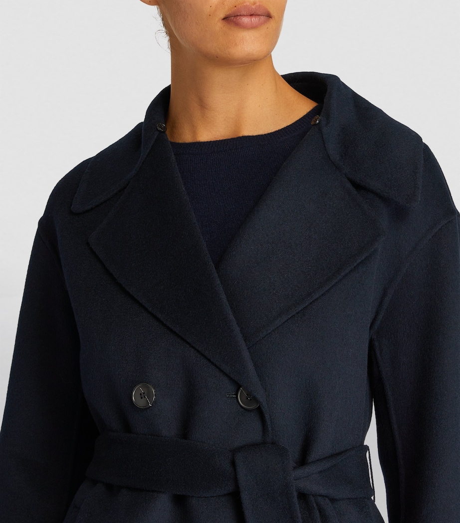 Wool-Cashmere Fur-Trim Coat A7033 Image 6