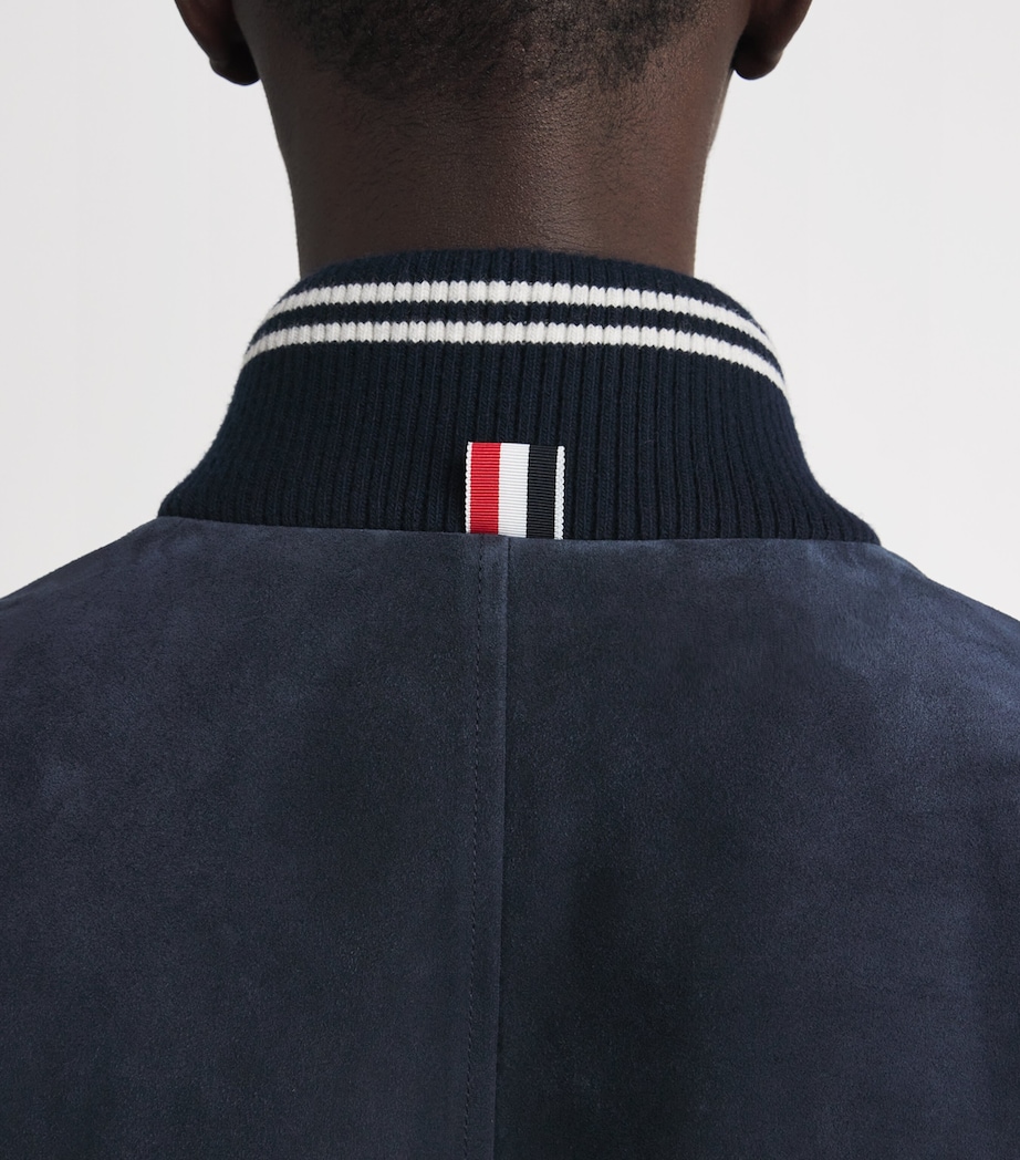 Suede Bomber Jacket DARK BLUE Image 6