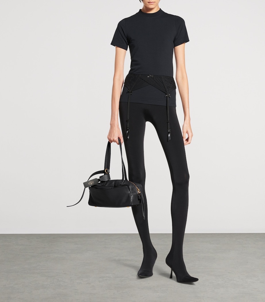 Small Leather Carrie Bowling Top-Handle Bag 1000 Image 6