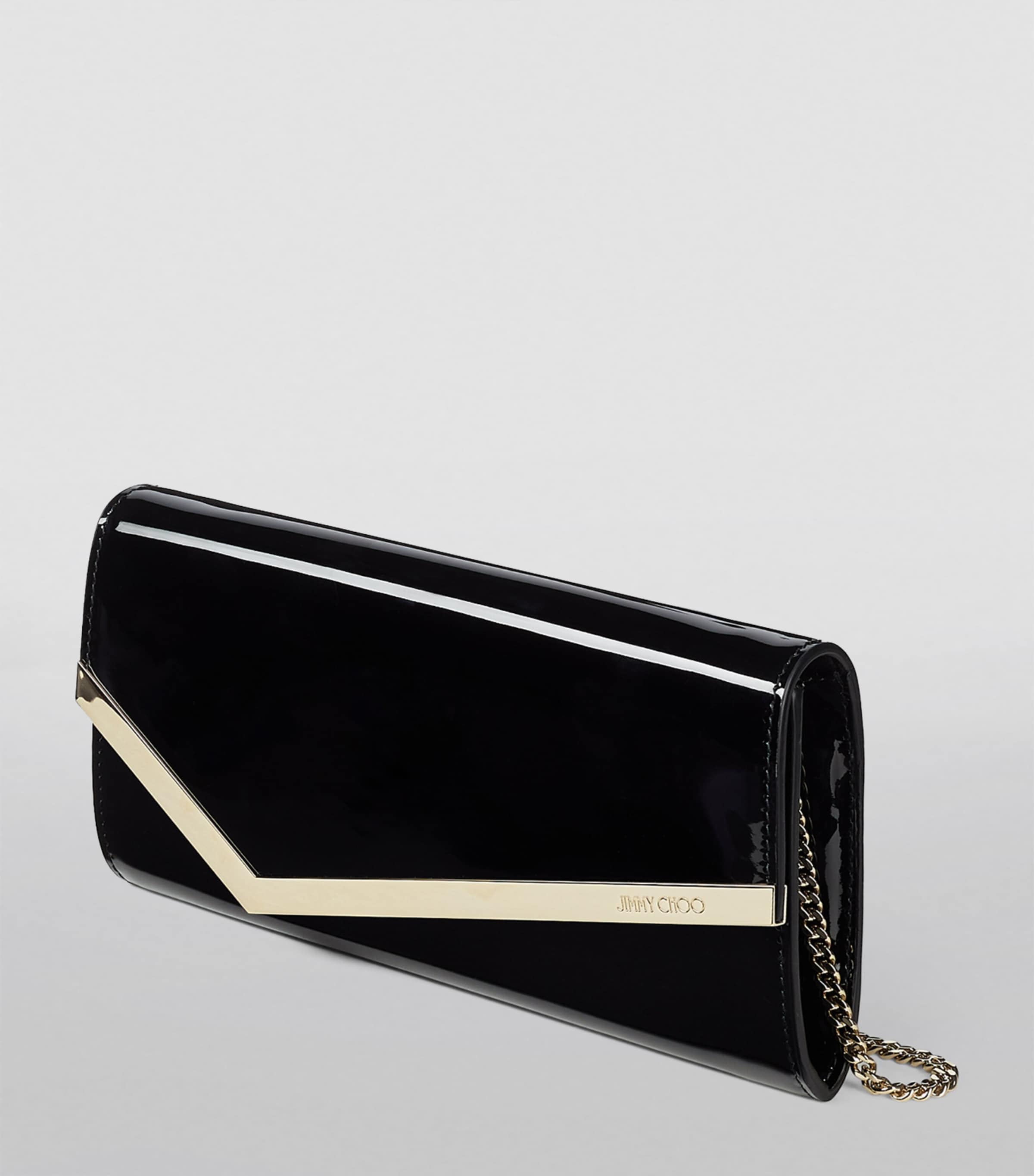Patent Emmie Clutch Bag BLACK/LIGHT GOLD Image 2