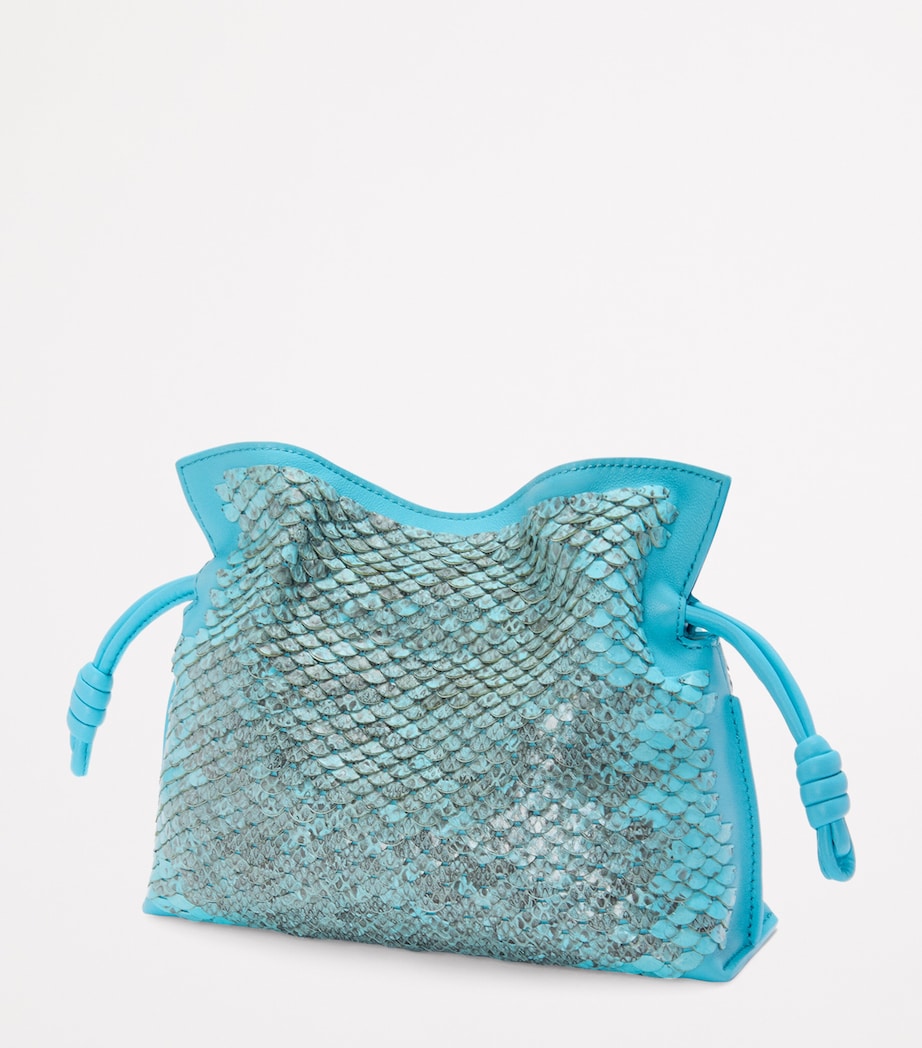 Mini Snakeskin Scales Flamenco Clutch SKY BLUE Image 2