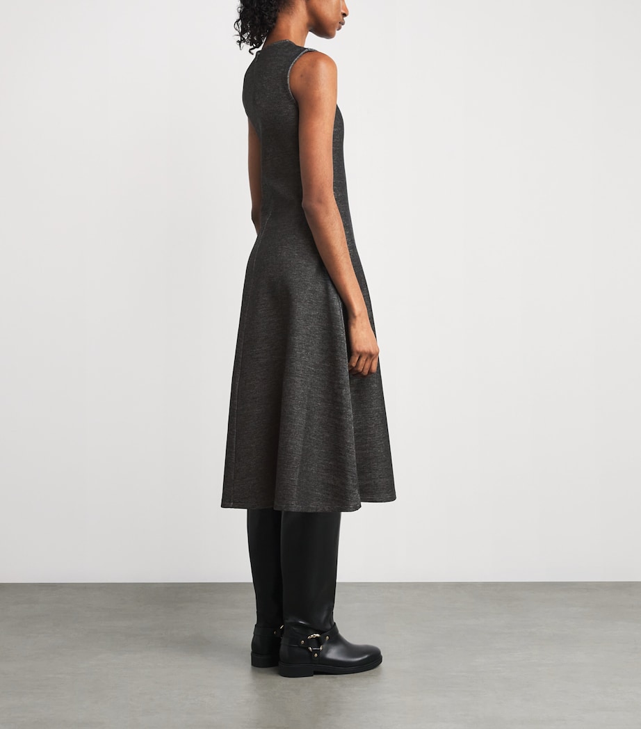 Stretch Cotton Jersey Midi Dress DARK GREY Image 3
