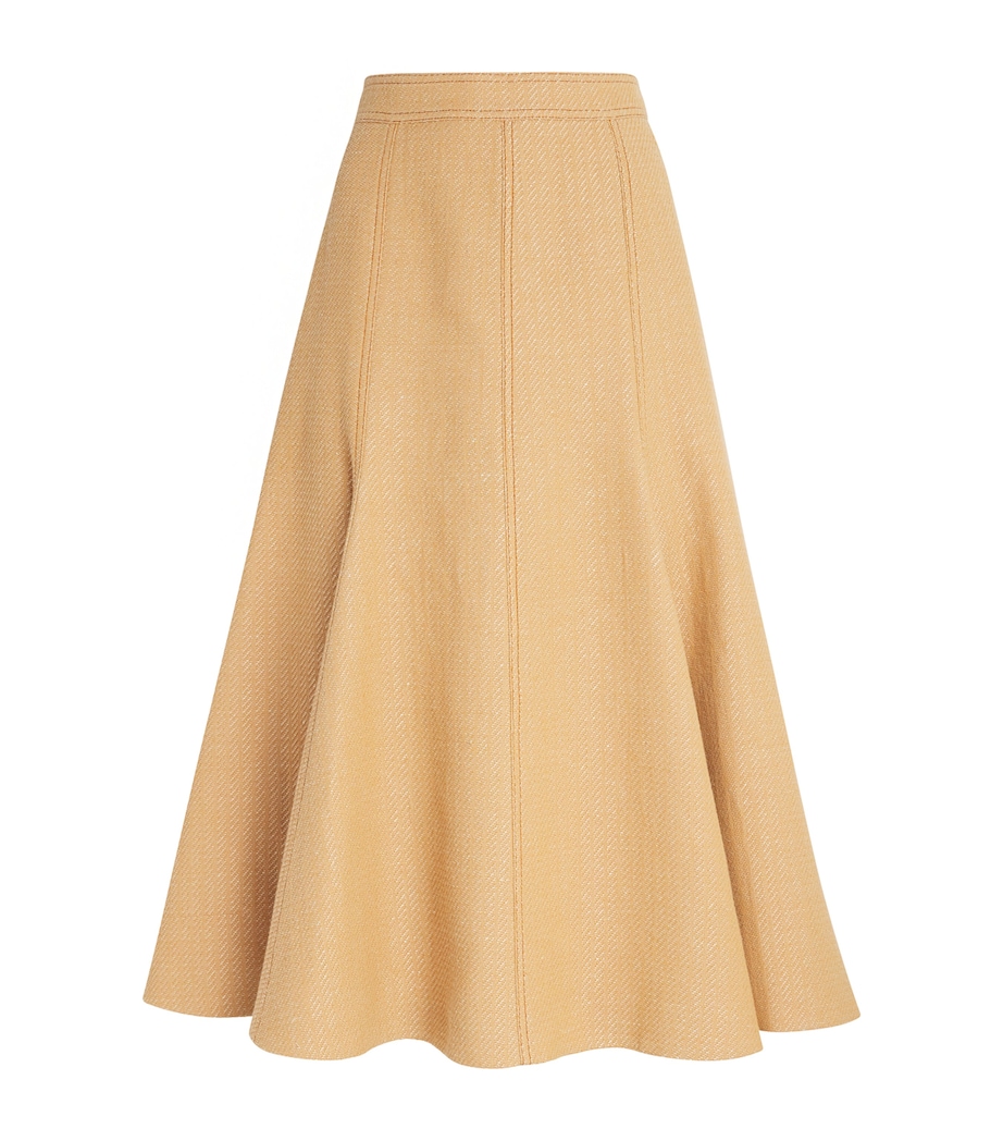 Pleated Blisse Midi Skirt TAN Image 1